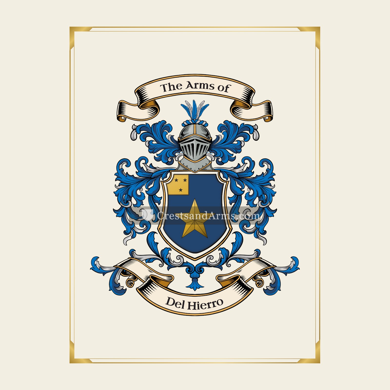 With gold border