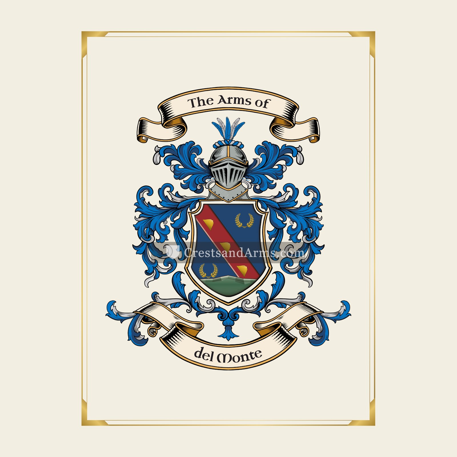 With gold border