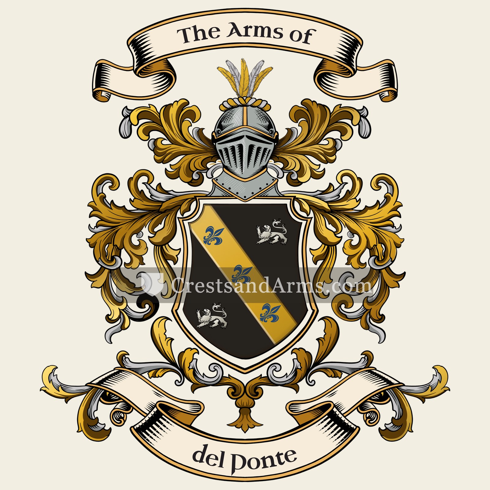 The del Ponte coat of arms, drawn from the recorded blazon