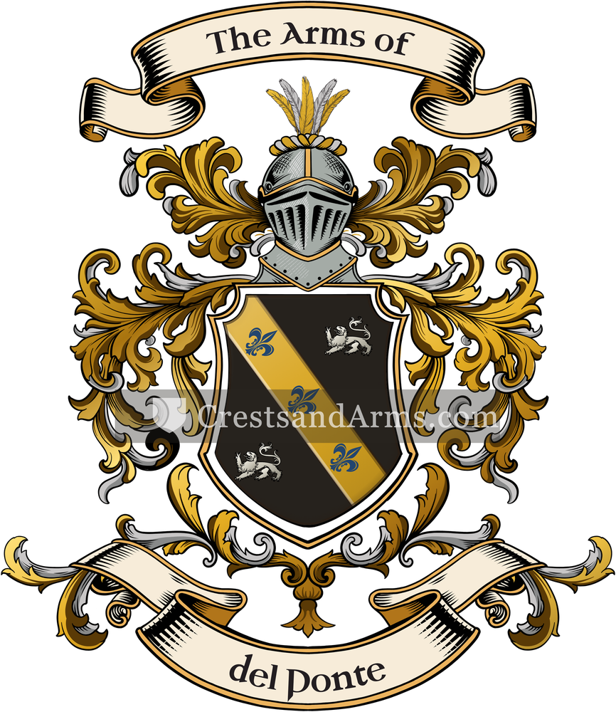 The del Ponte coat of arms, drawn from the recorded blazon