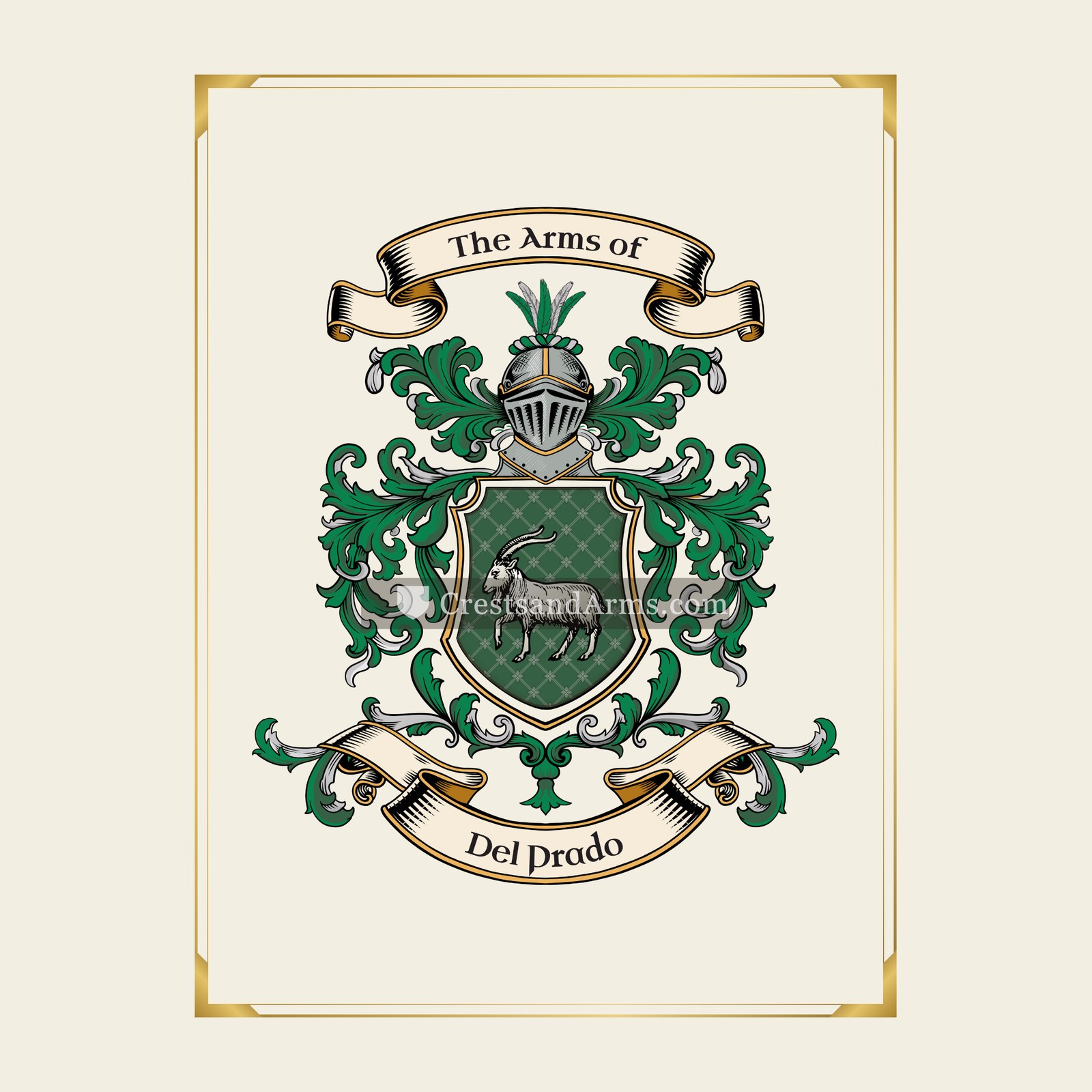 With gold border