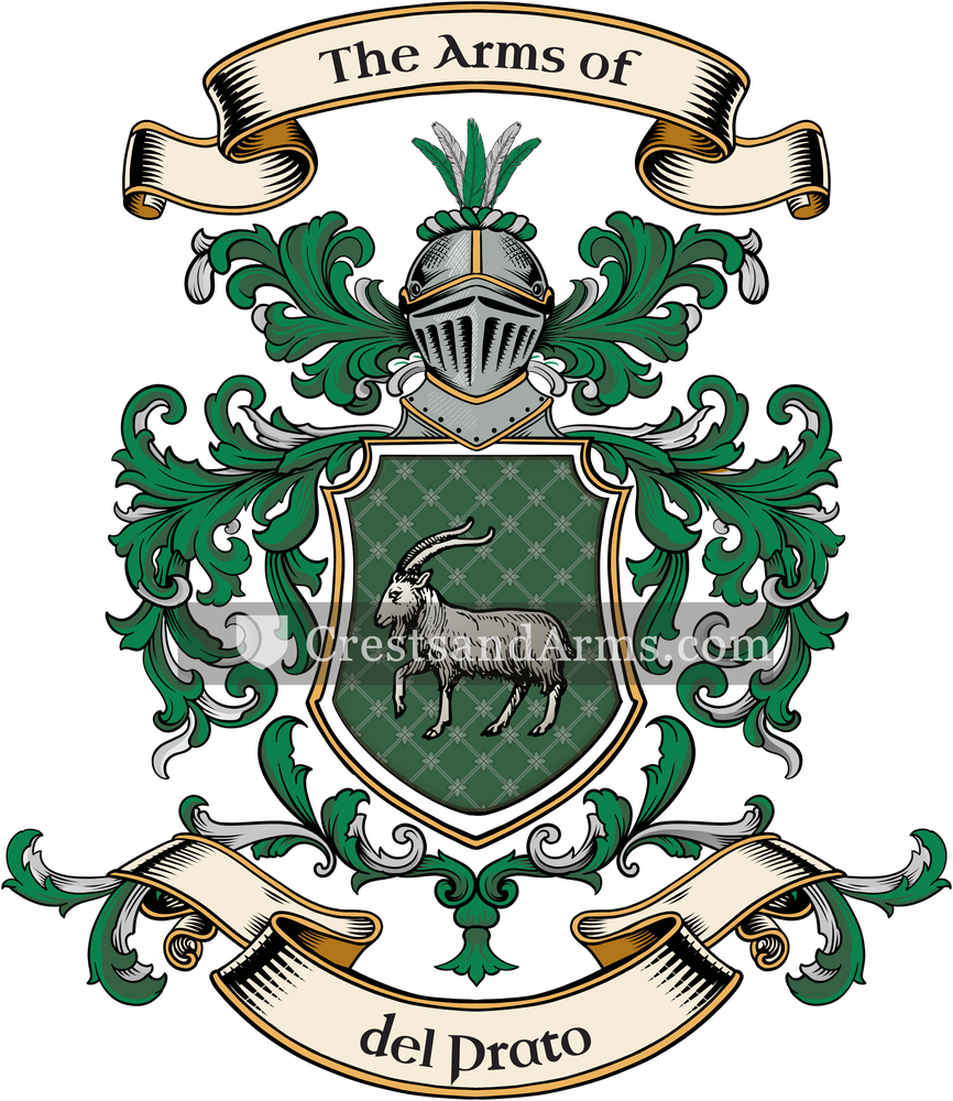 The del Prato coat of arms, drawn from the recorded blazon
