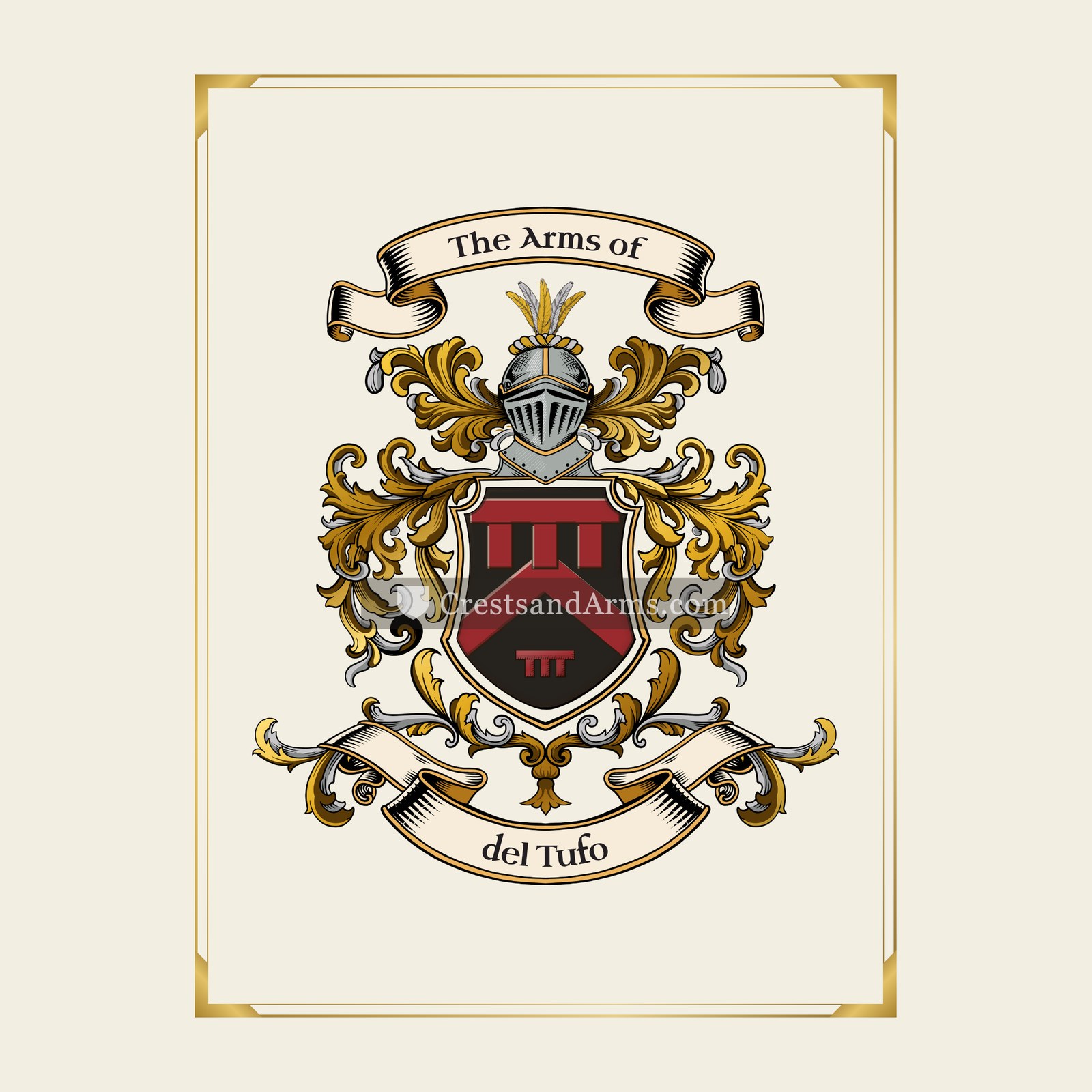 With gold border