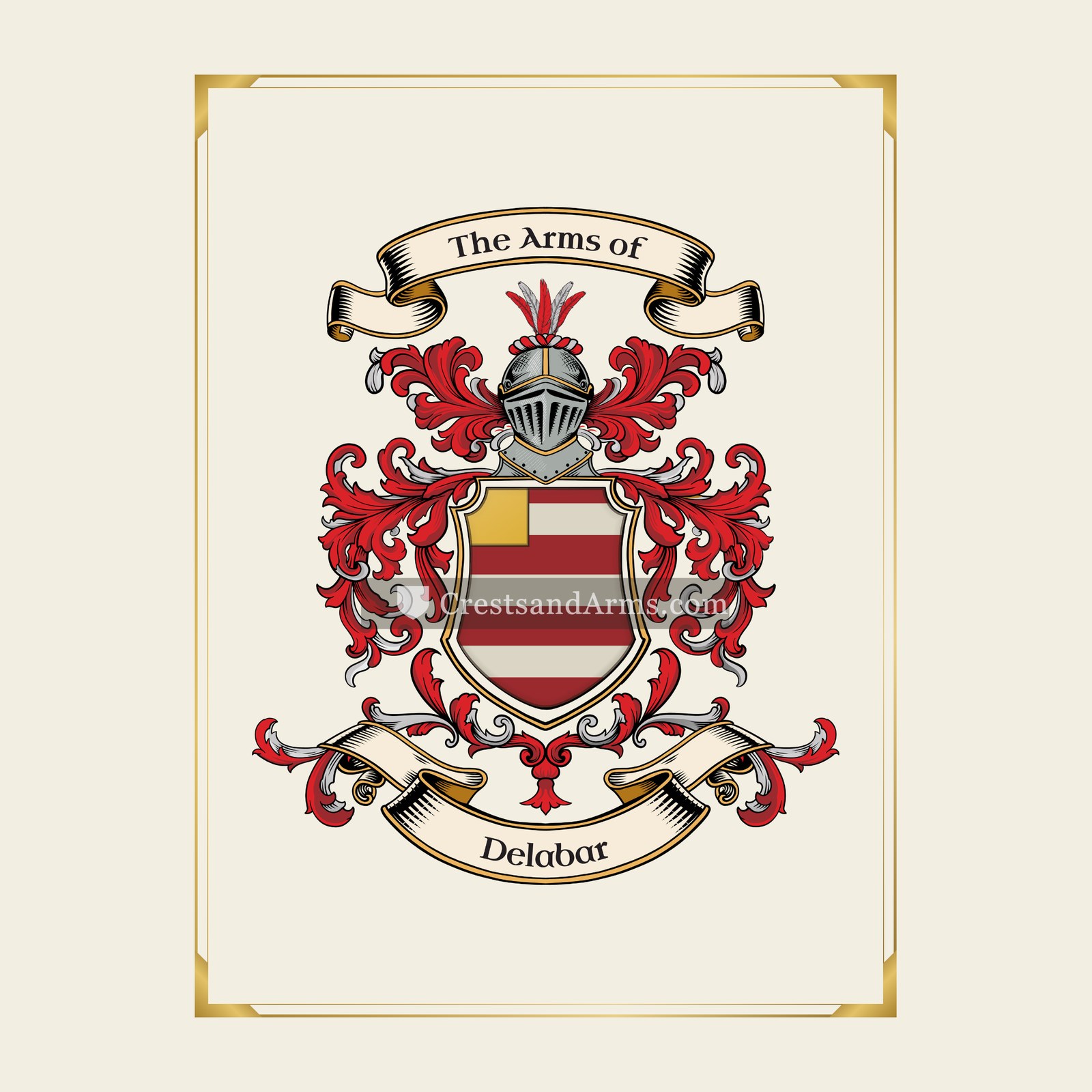 With gold border