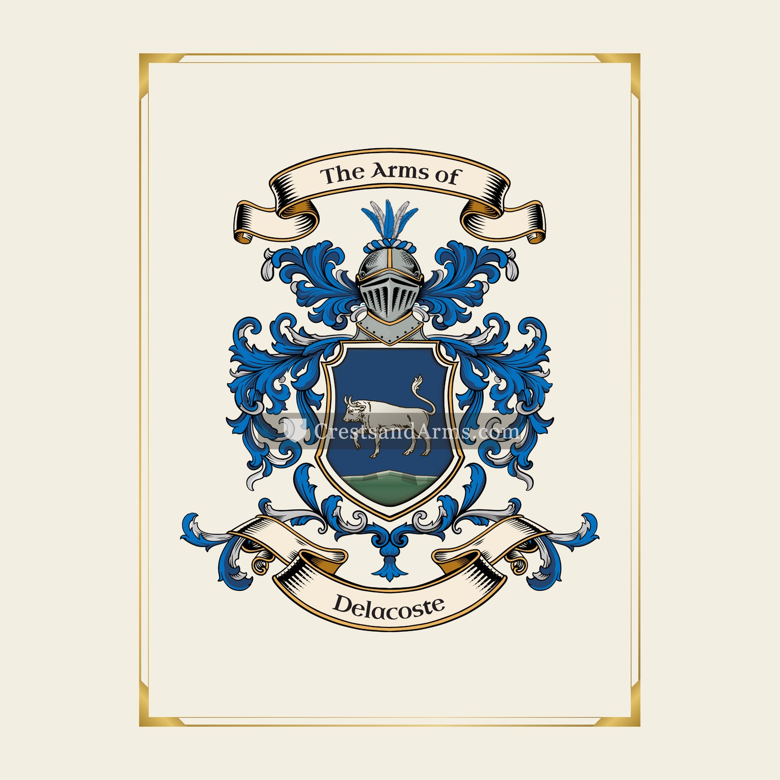 With gold border