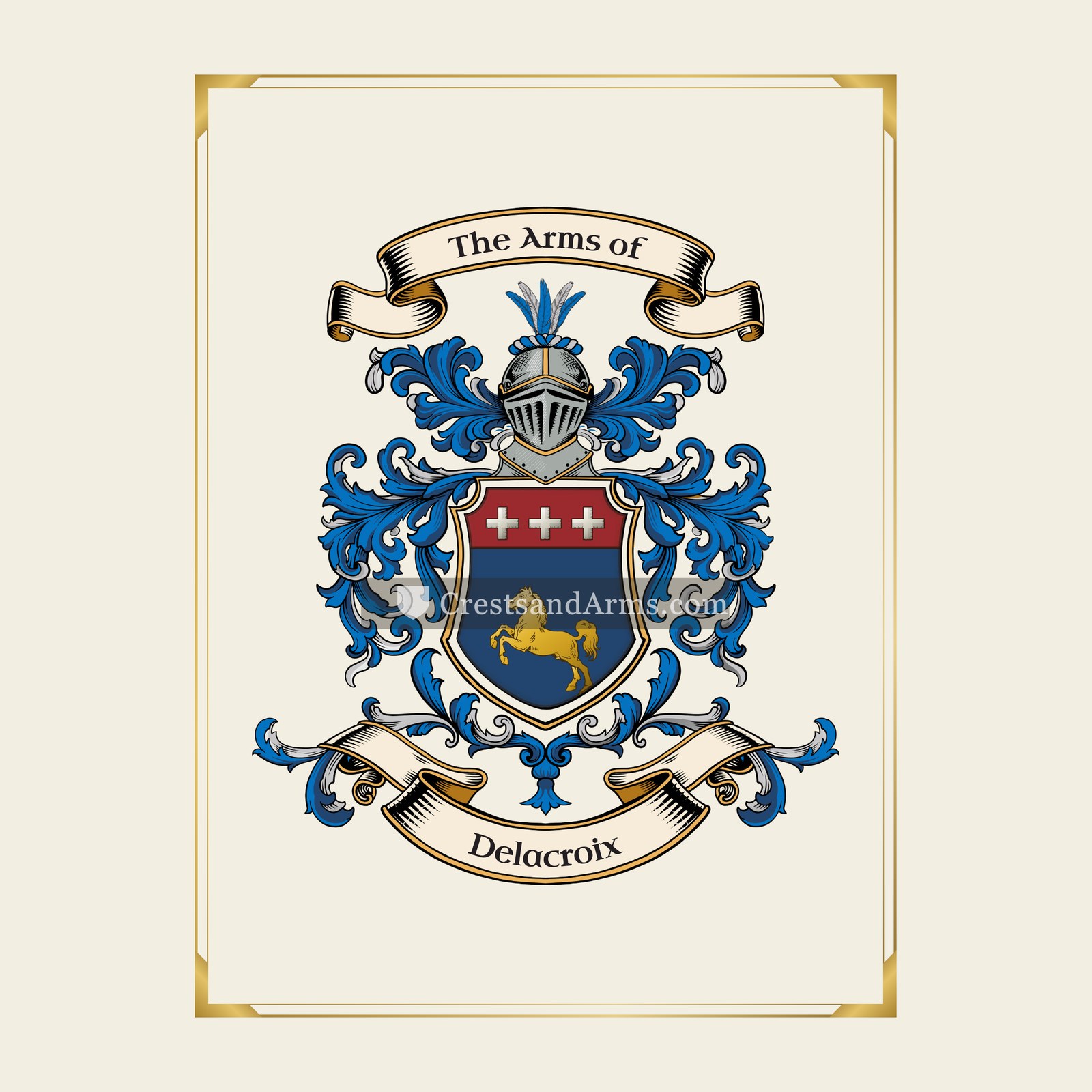 With gold border