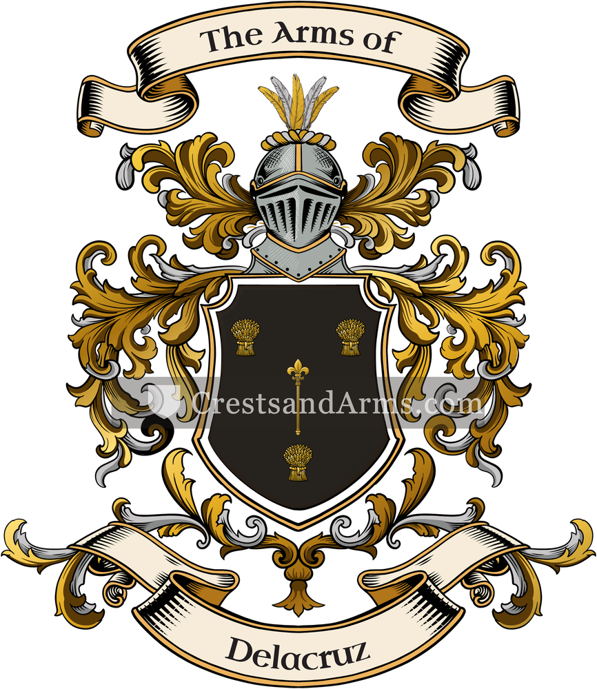 The Delacruz coat of arms, drawn from the recorded blazon