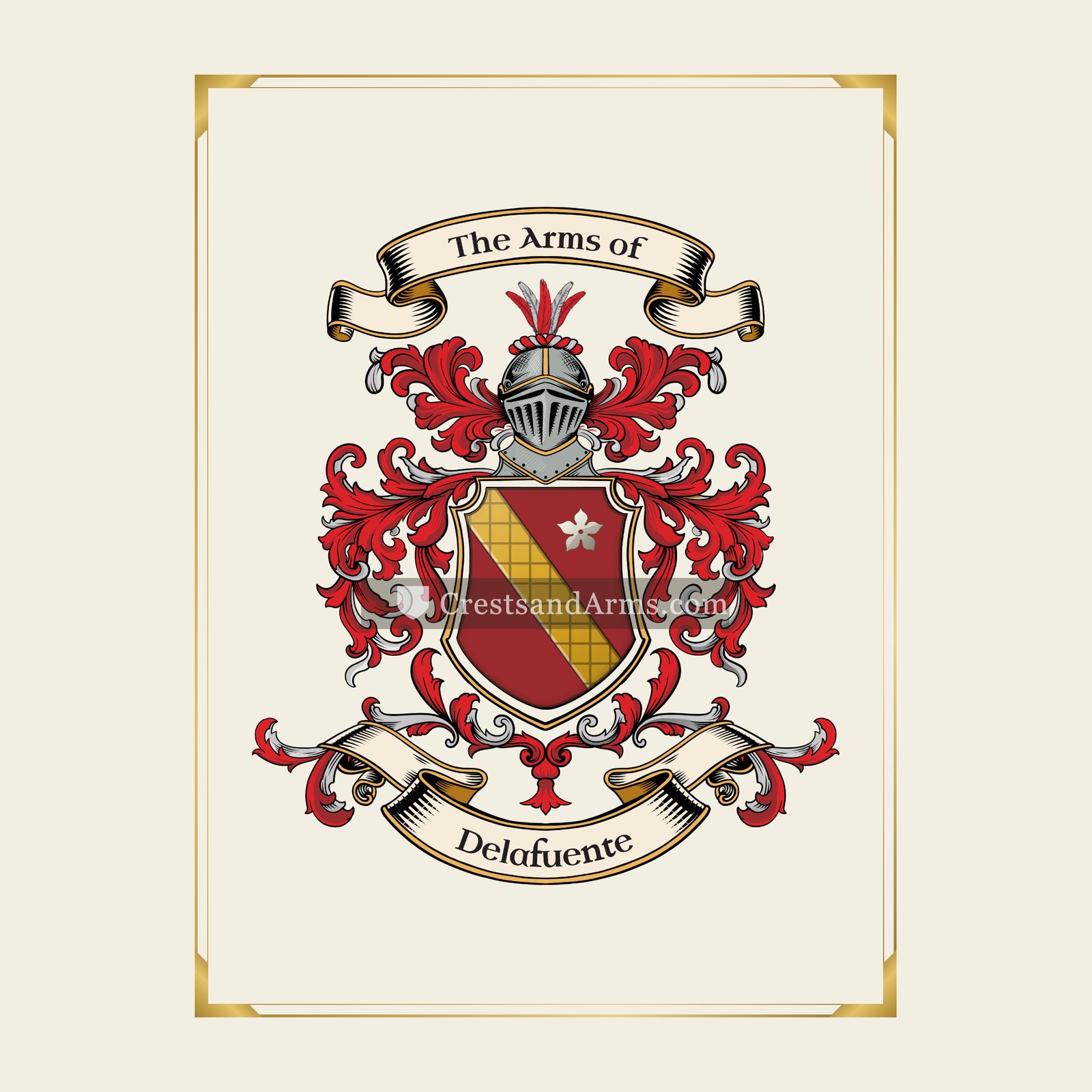 With gold border