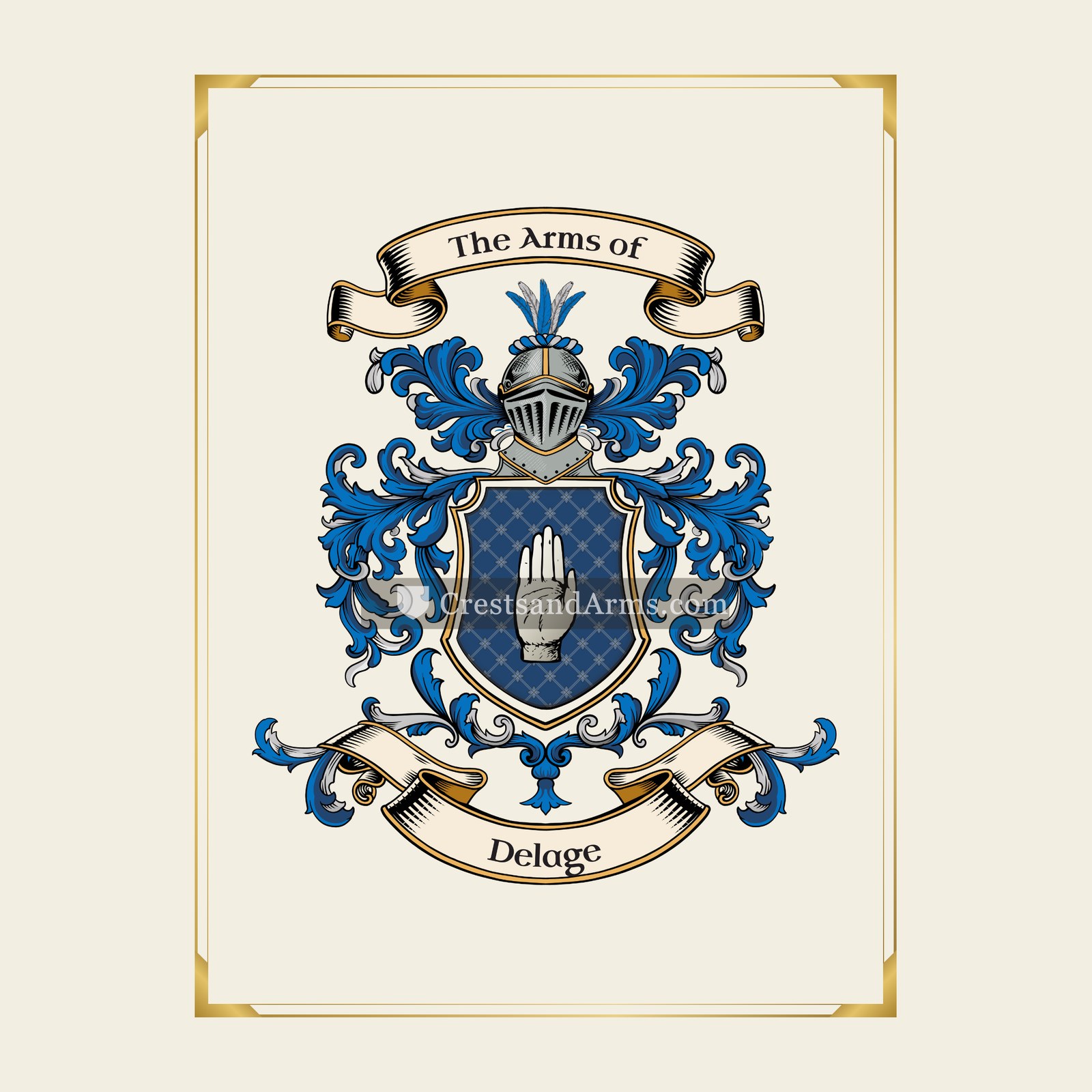 With gold border