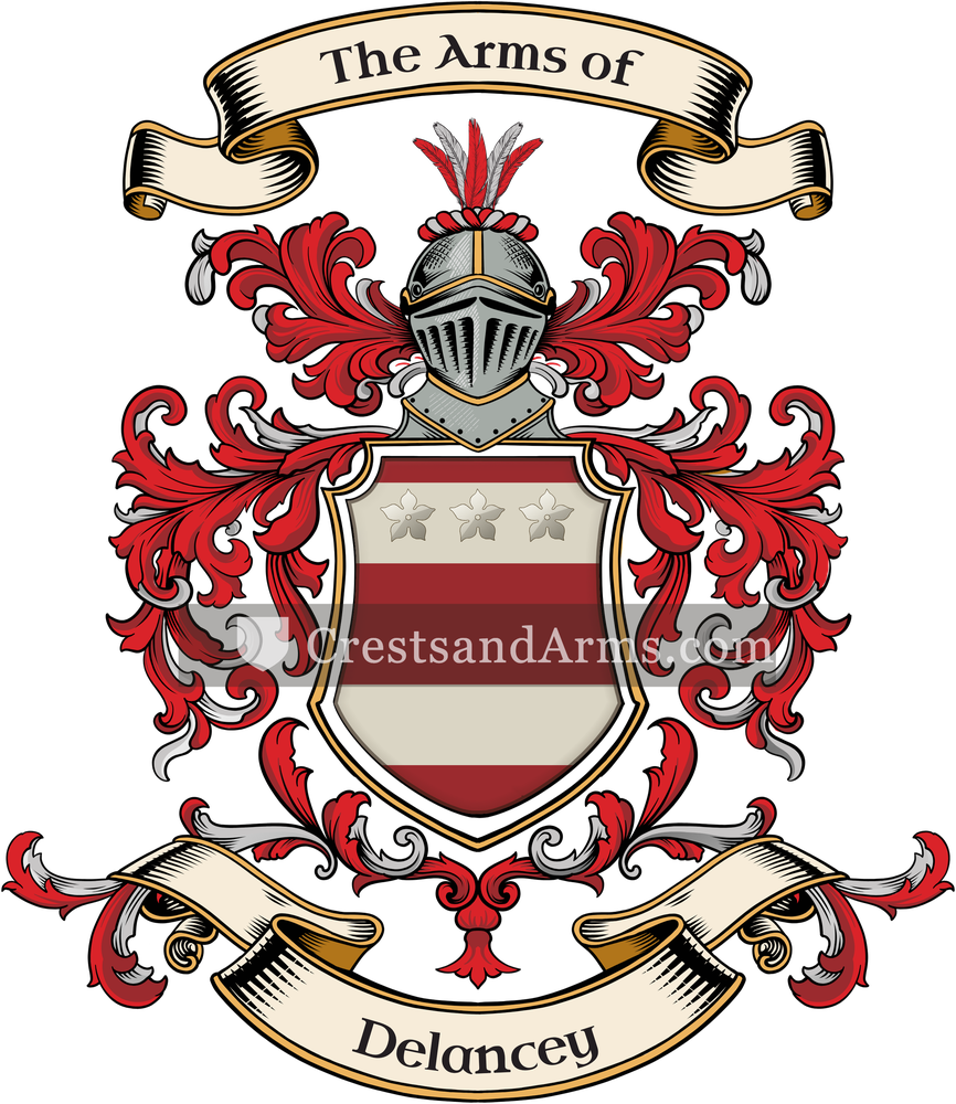 The Delancey coat of arms, drawn from the recorded blazon