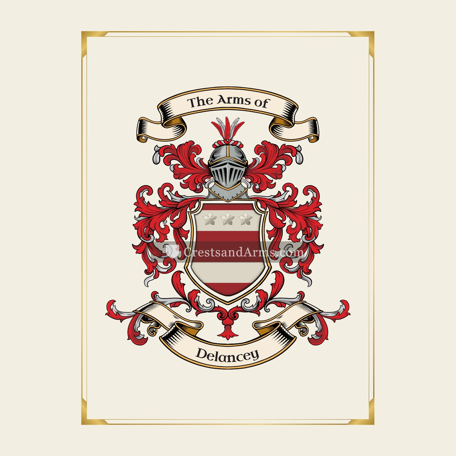With gold border