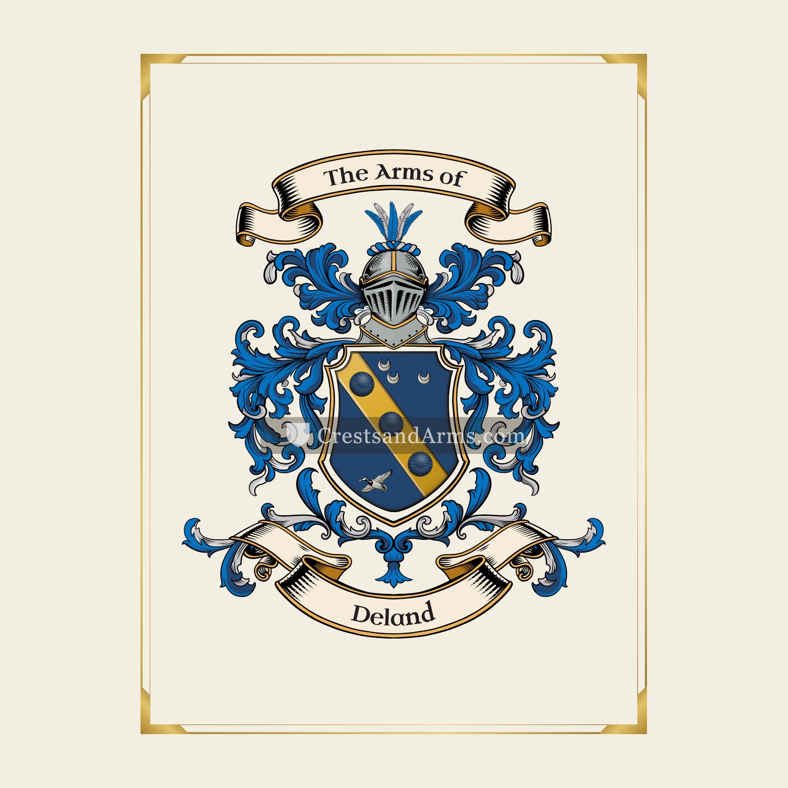 With gold border