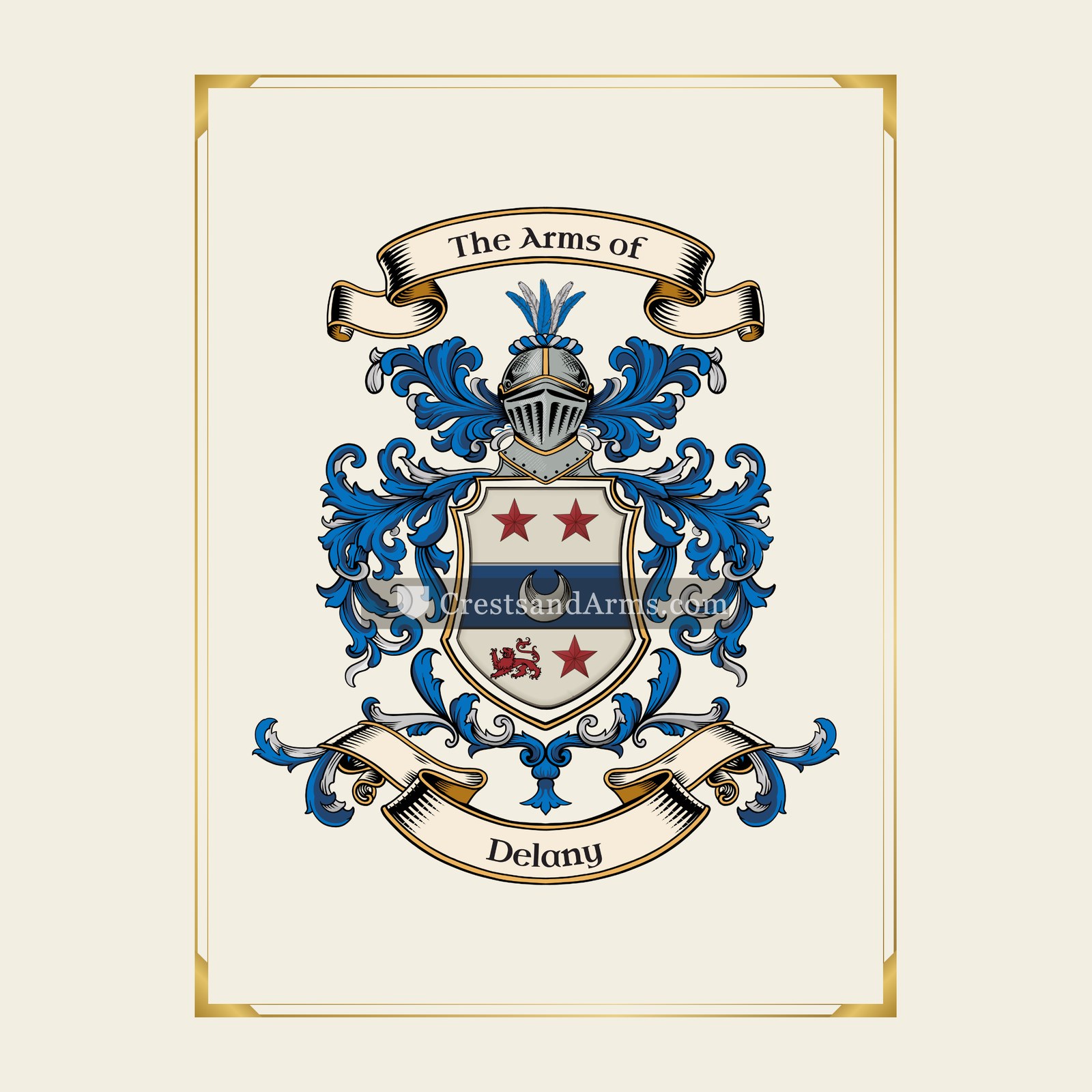 With gold border