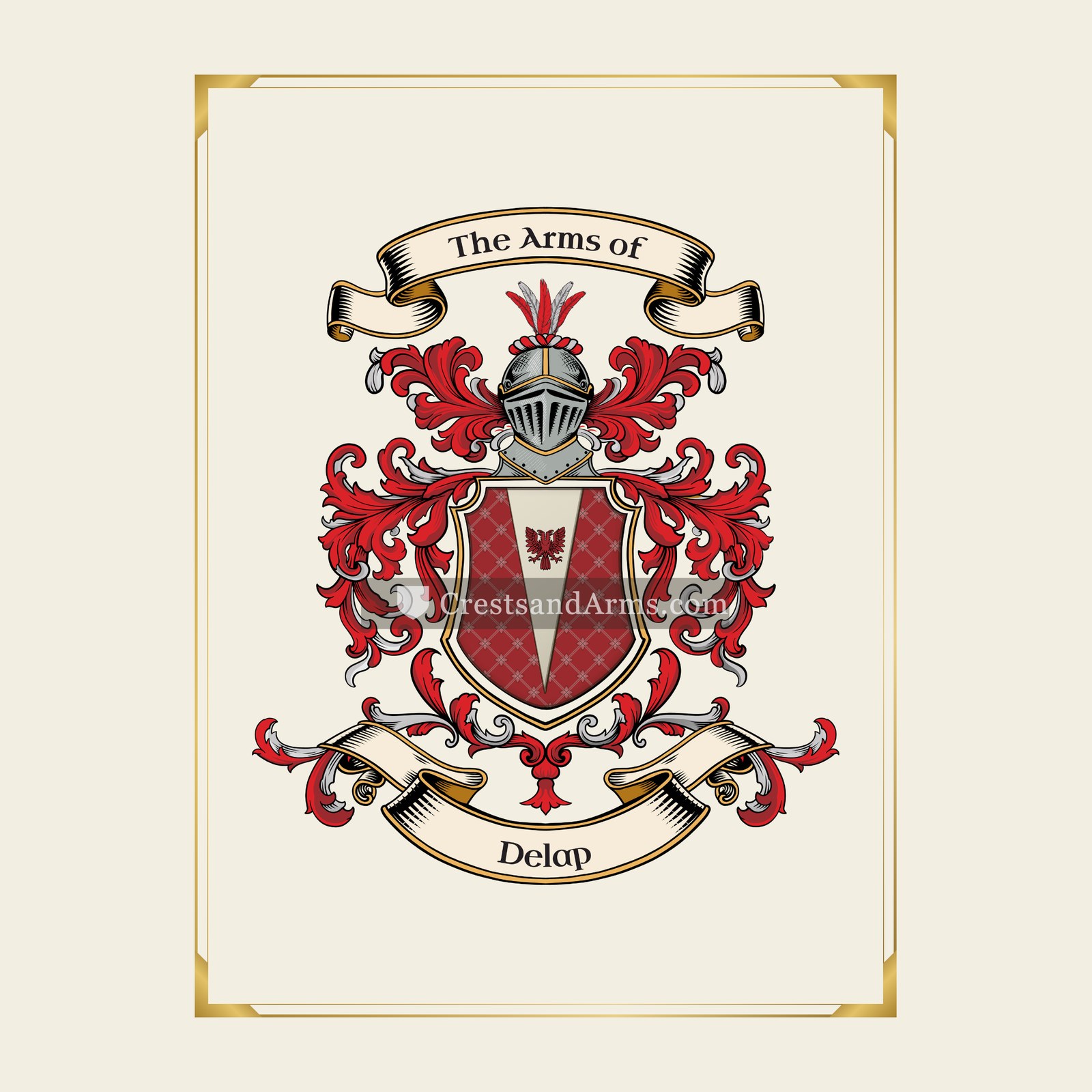 With gold border
