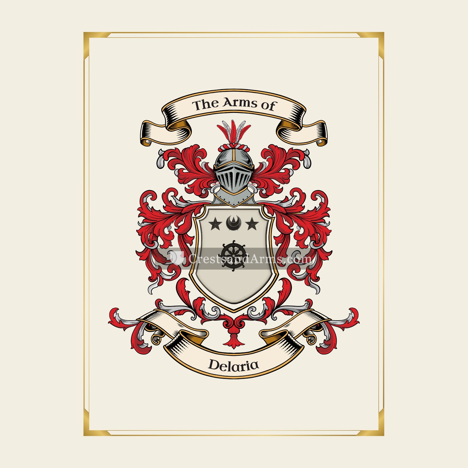 With gold border