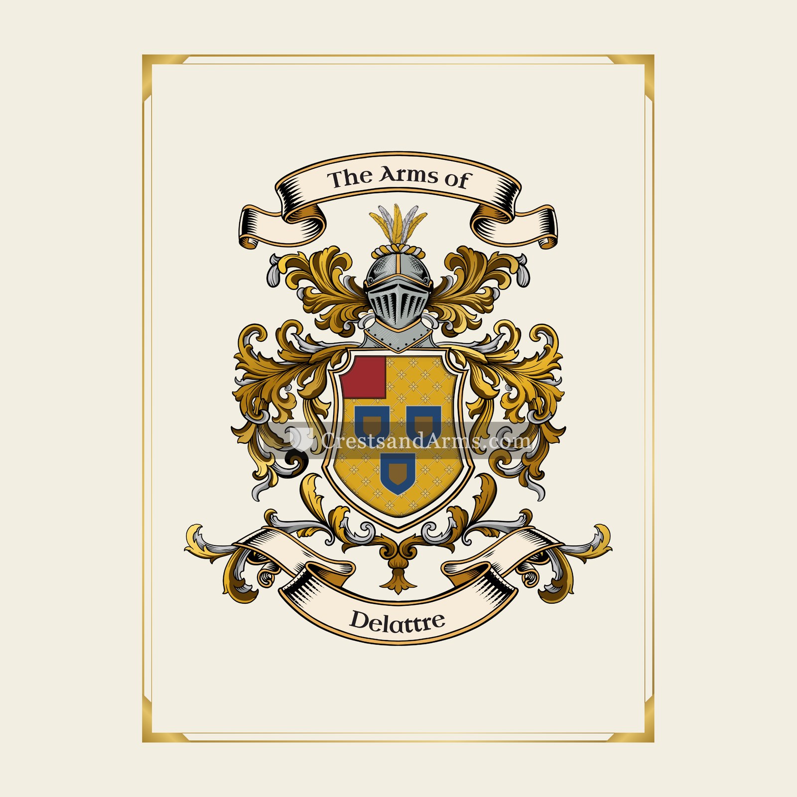 With gold border