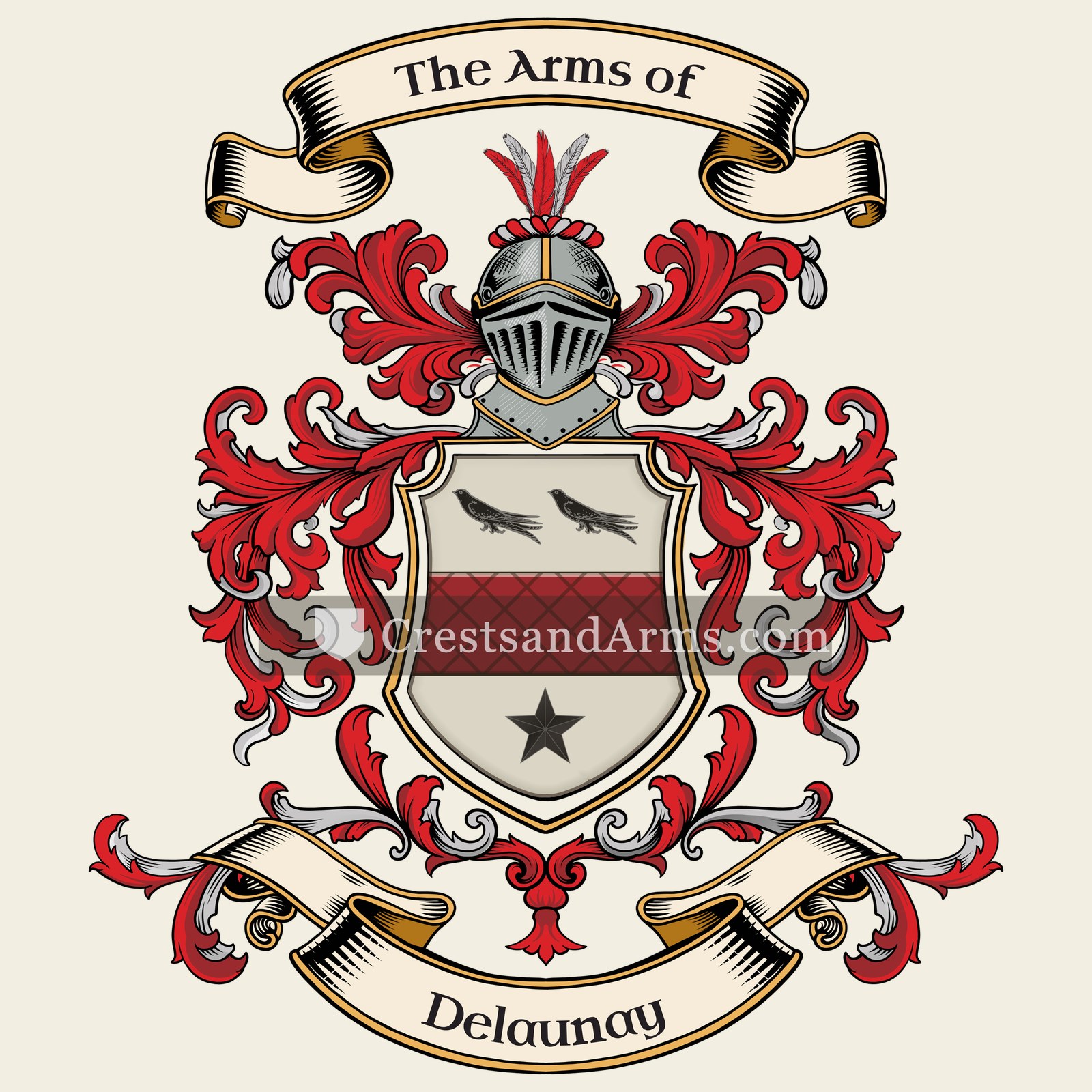 The Delaunay coat of arms, drawn from the recorded blazon