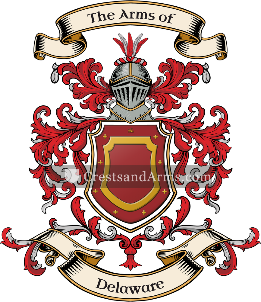 The Delaware coat of arms, drawn from the recorded blazon