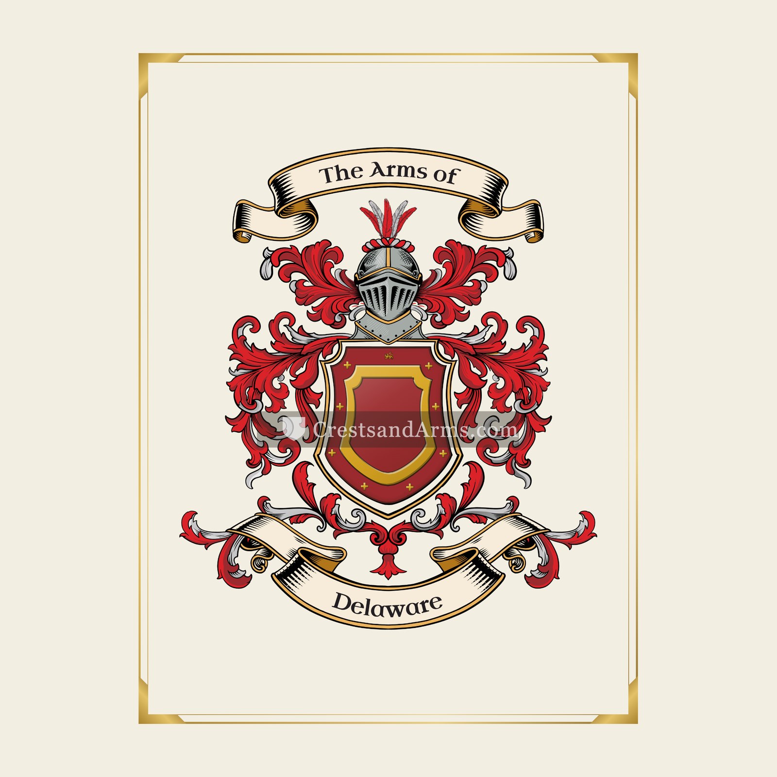 With gold border