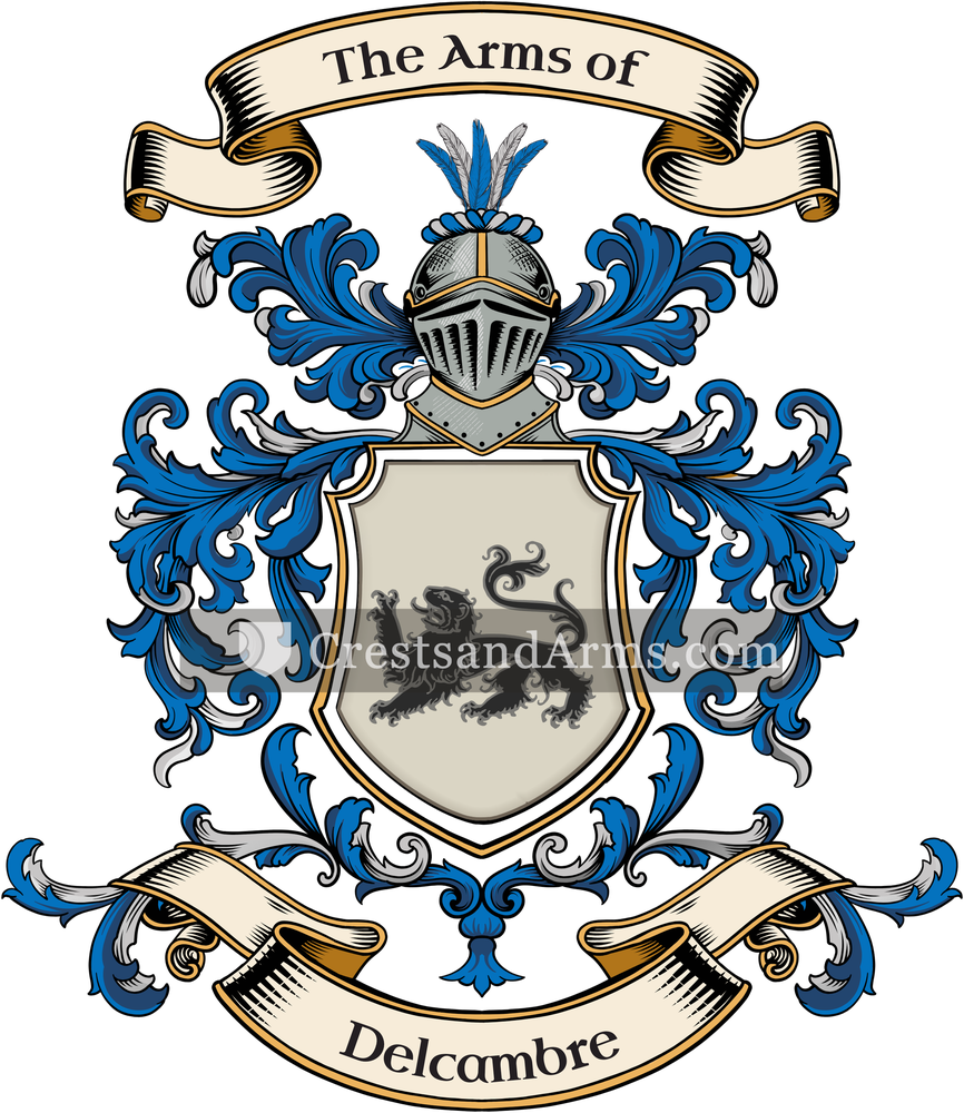 The Delcambre coat of arms, drawn from the recorded blazon