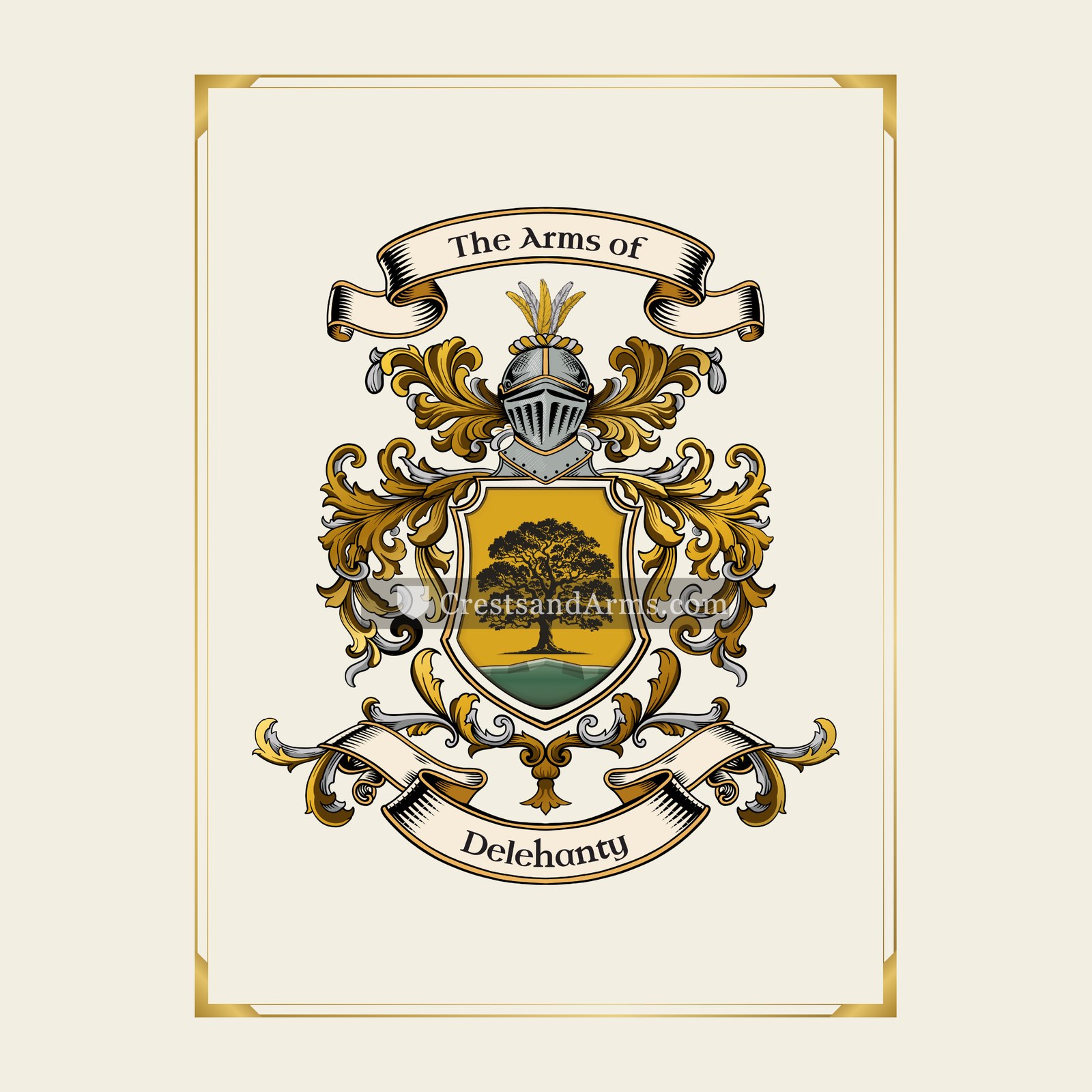 With gold border