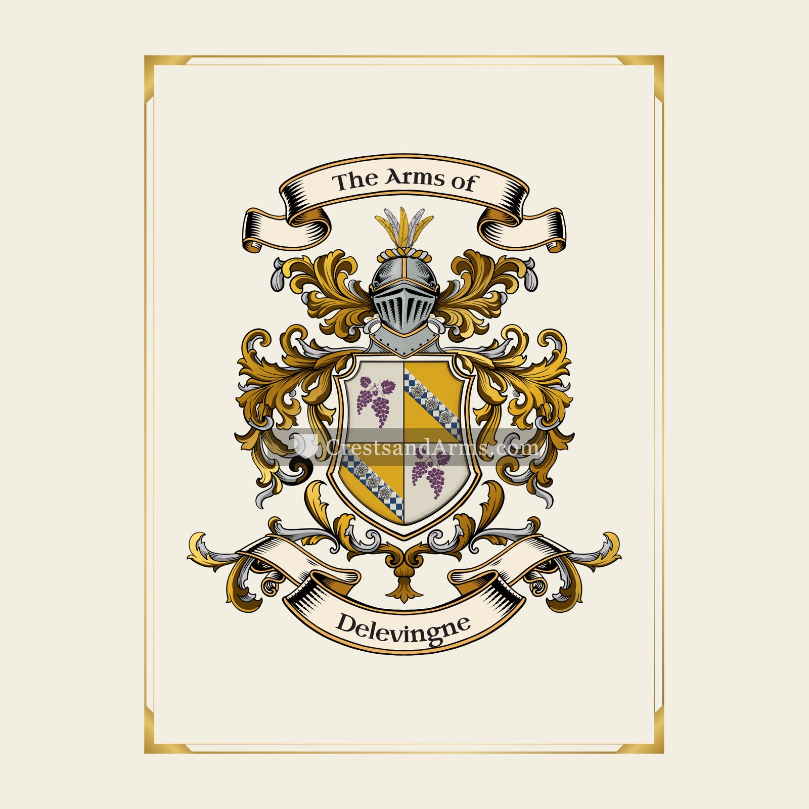 With gold border