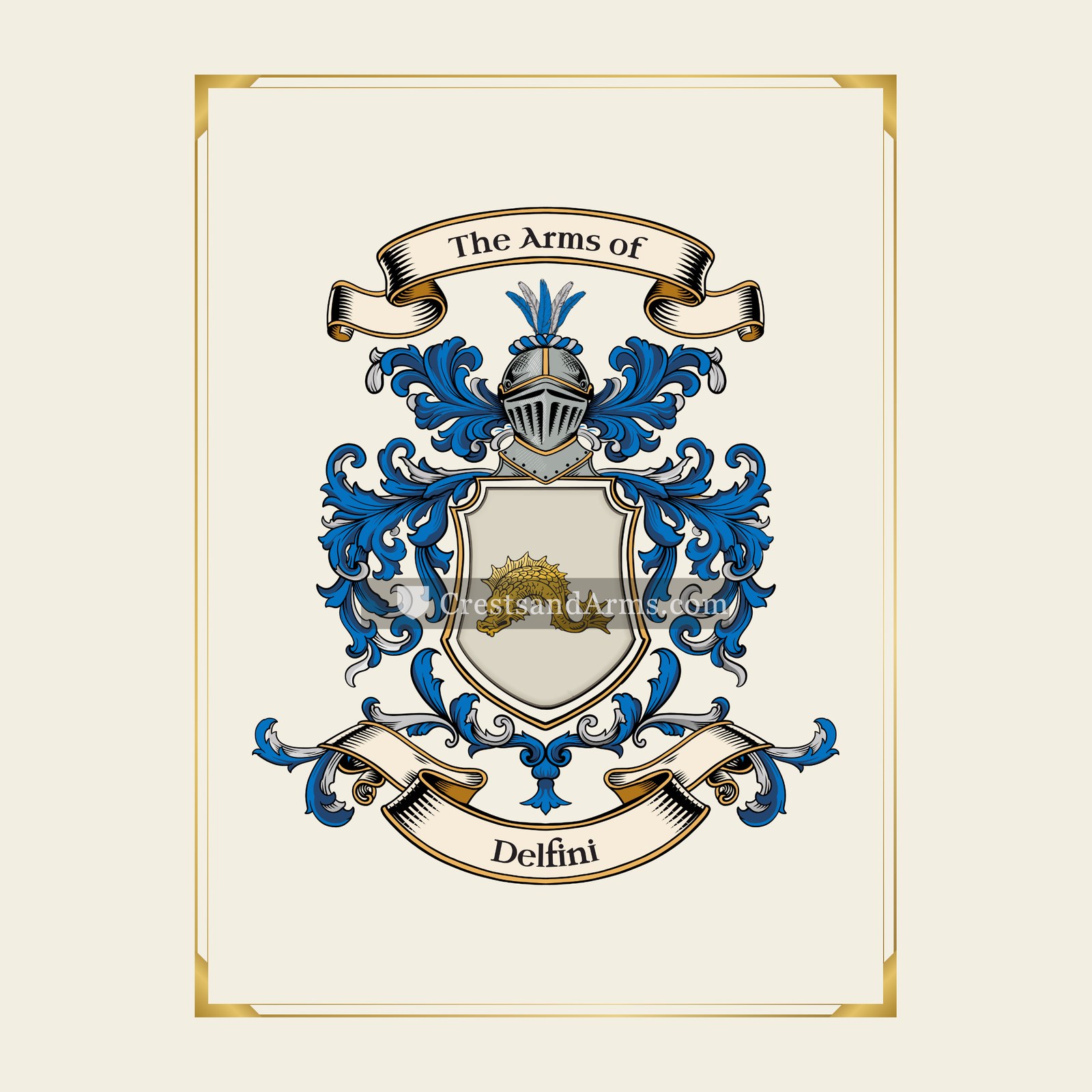 With gold border