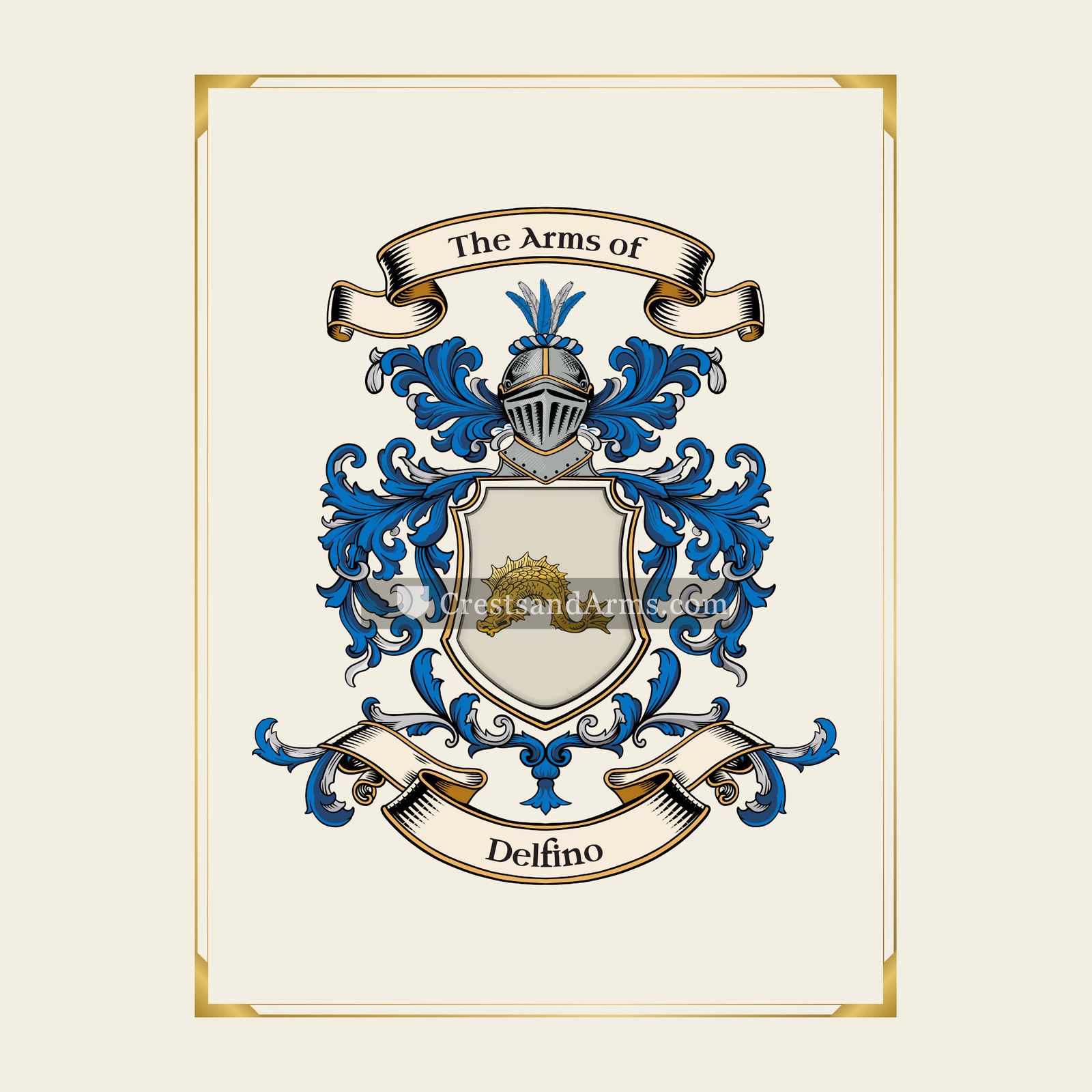 With gold border