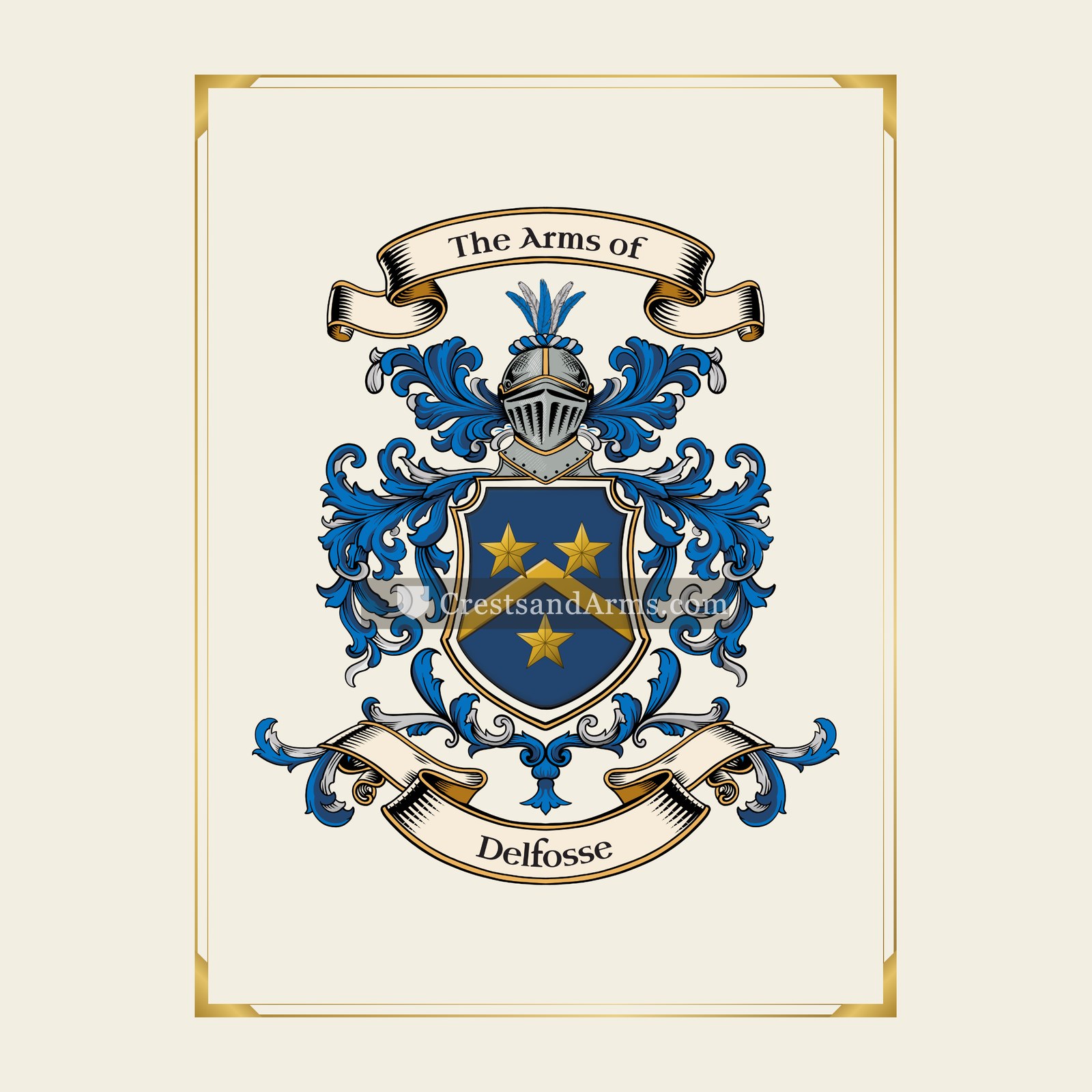With gold border