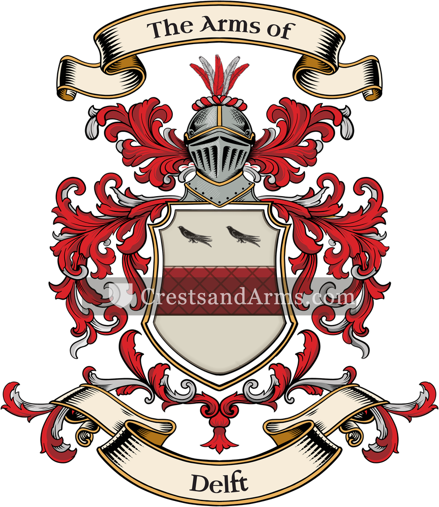 The Delft coat of arms, drawn from the recorded blazon