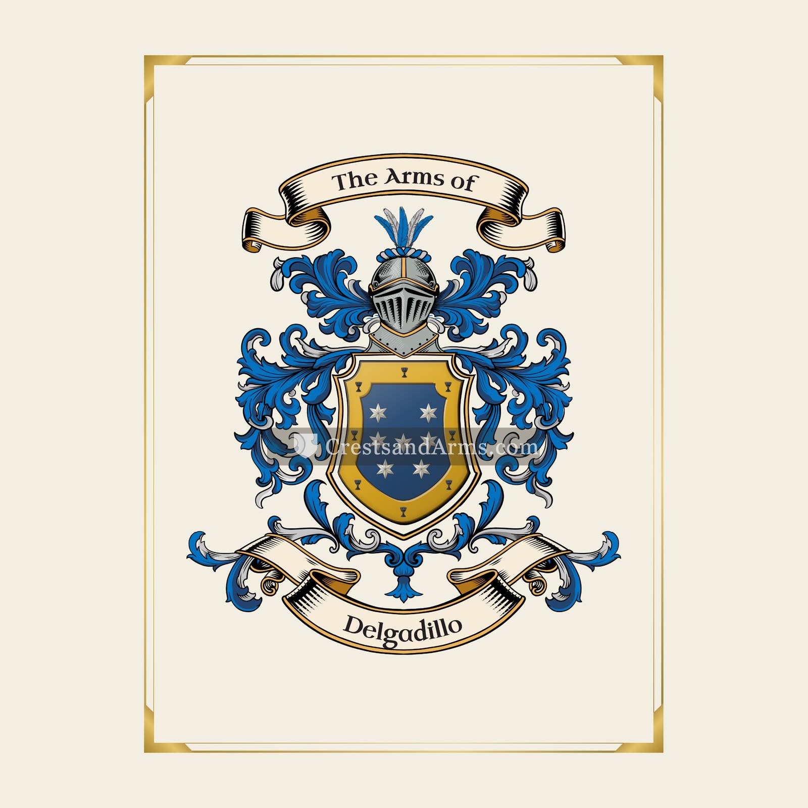With gold border