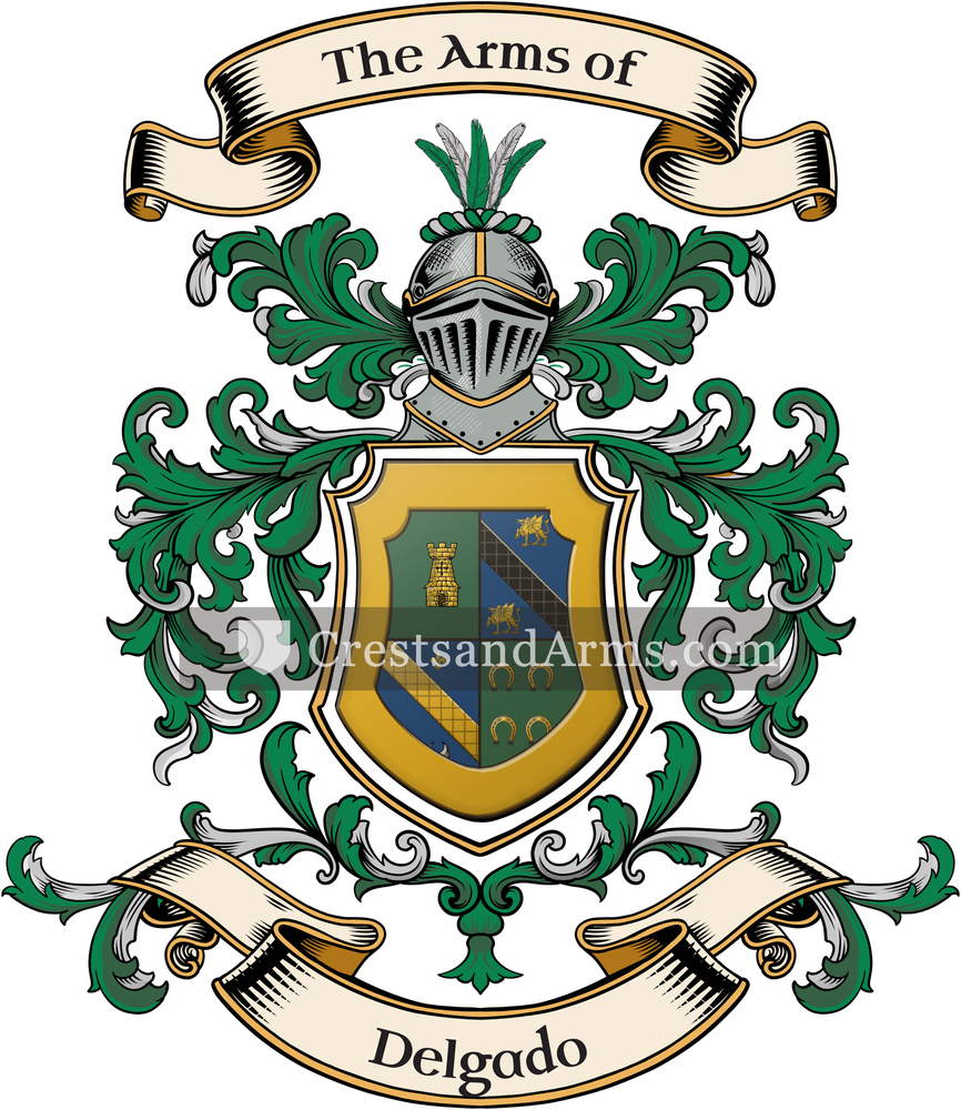 The Delgado coat of arms, drawn from the recorded blazon