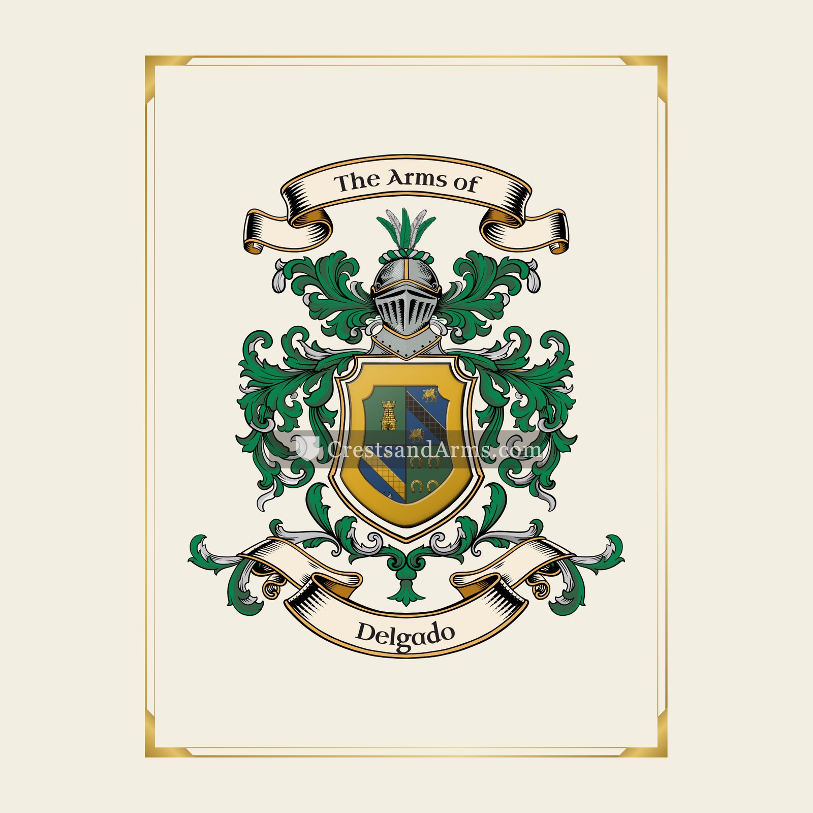 With gold border