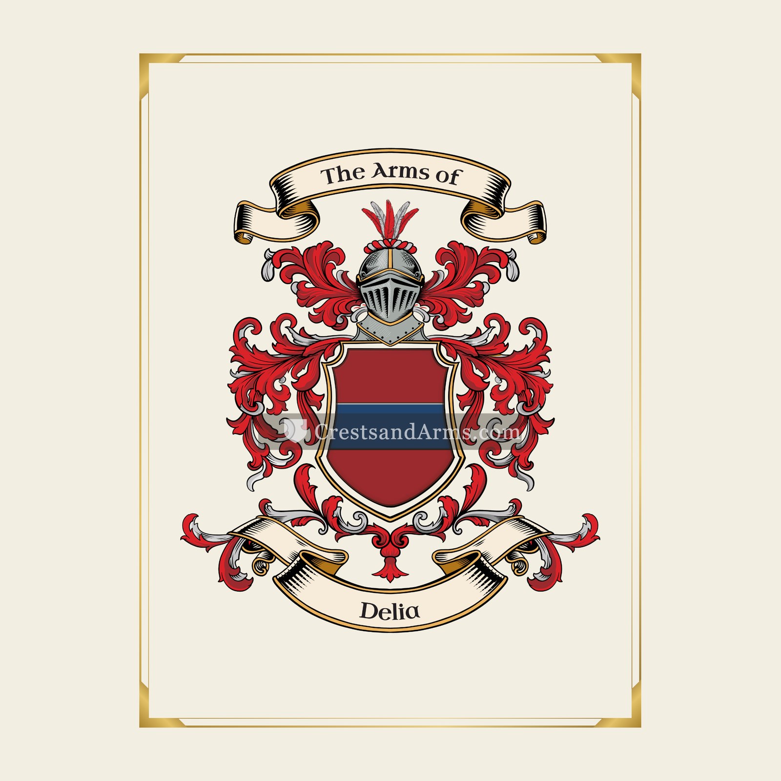 With gold border