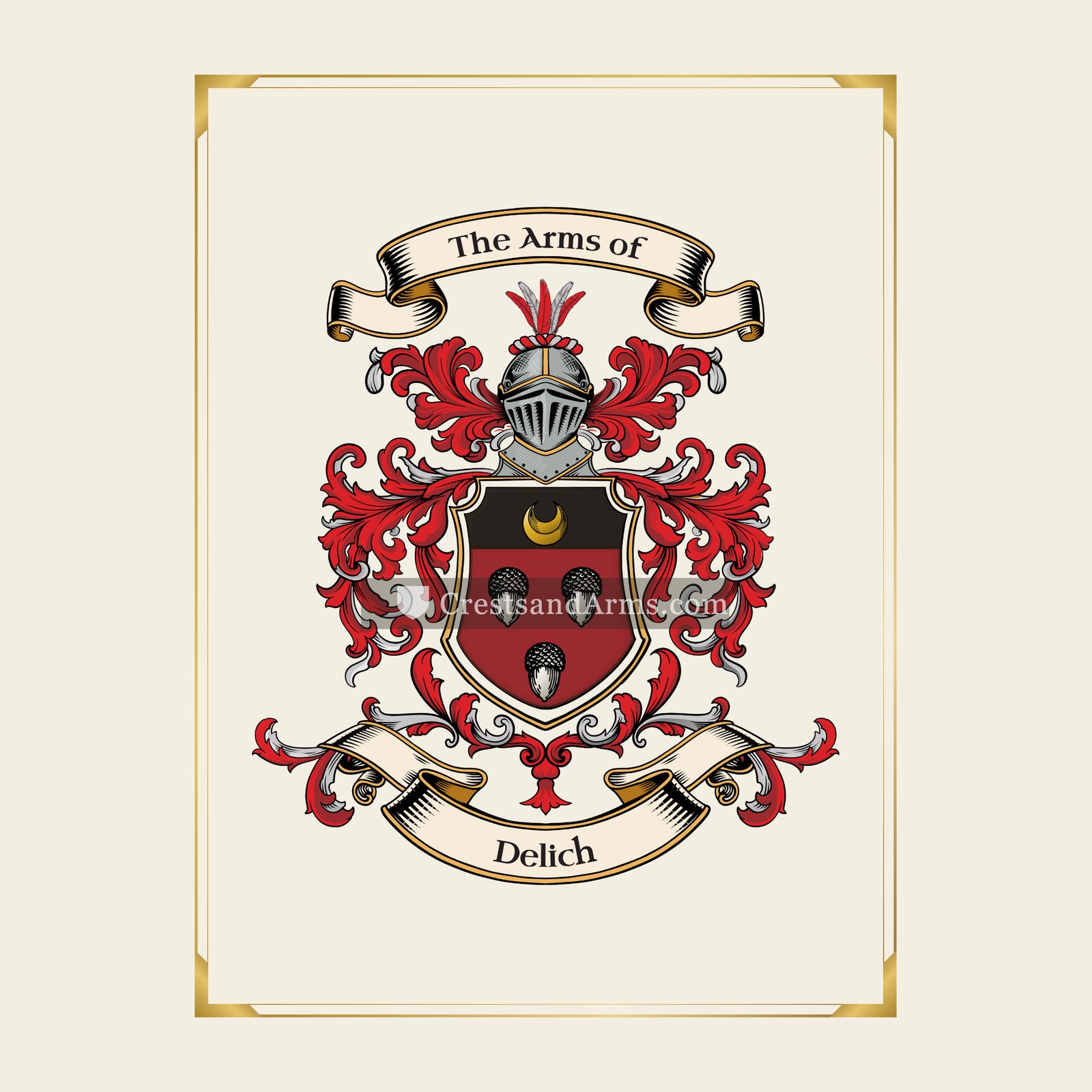 With gold border