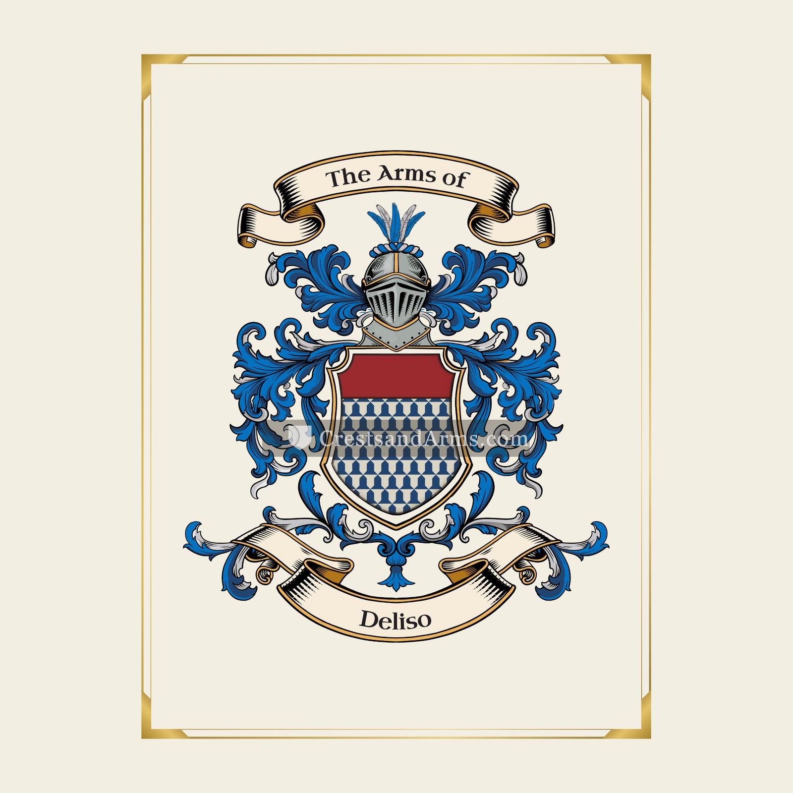 With gold border