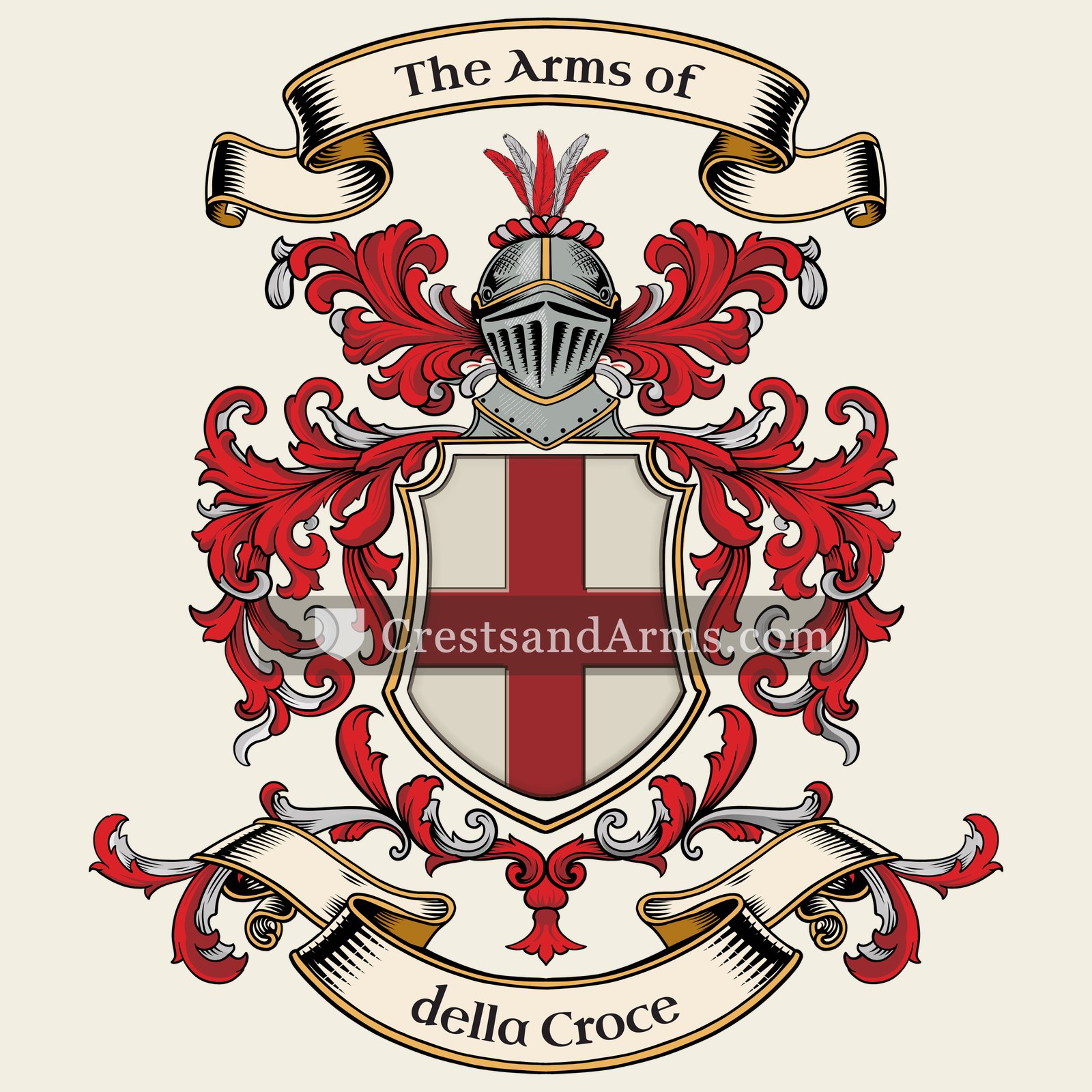 The della Croce coat of arms, drawn from the recorded blazon