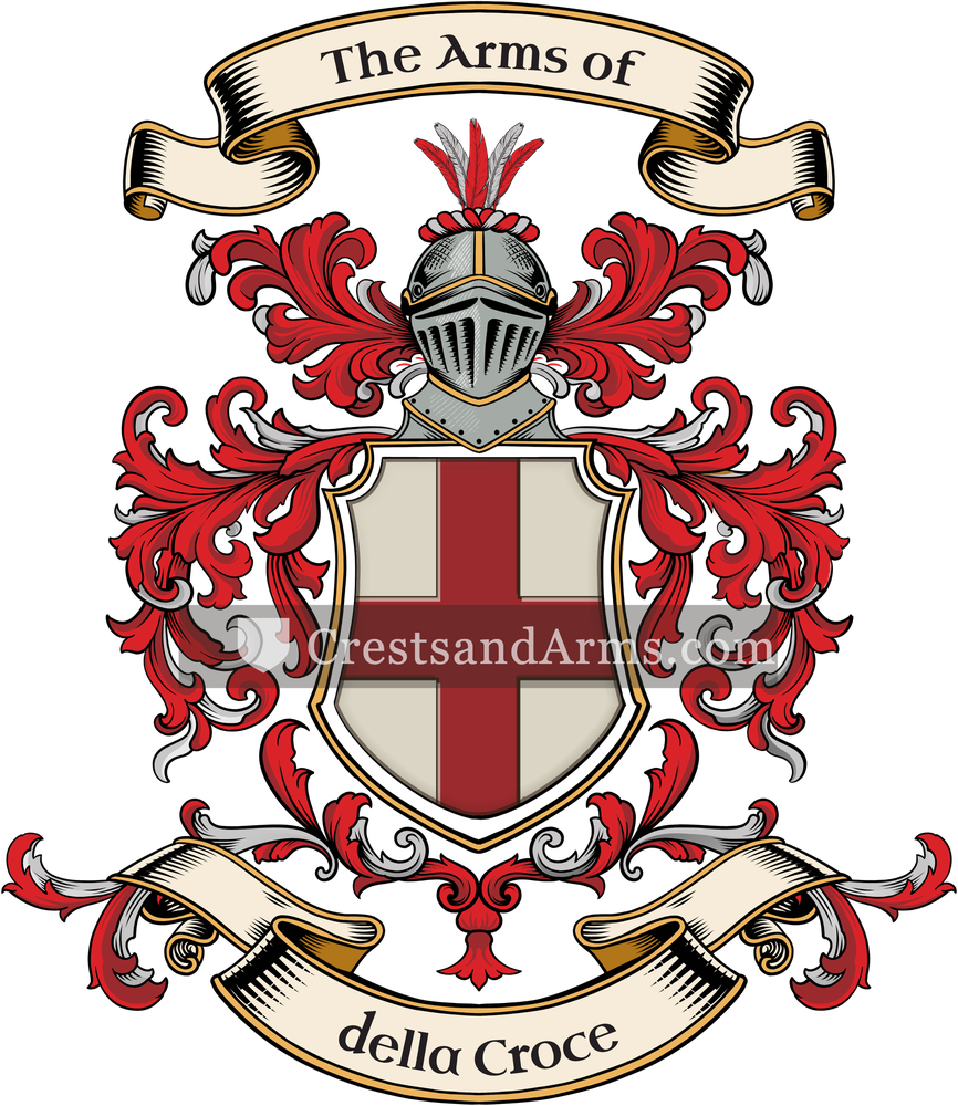 The della Croce coat of arms, drawn from the recorded blazon
