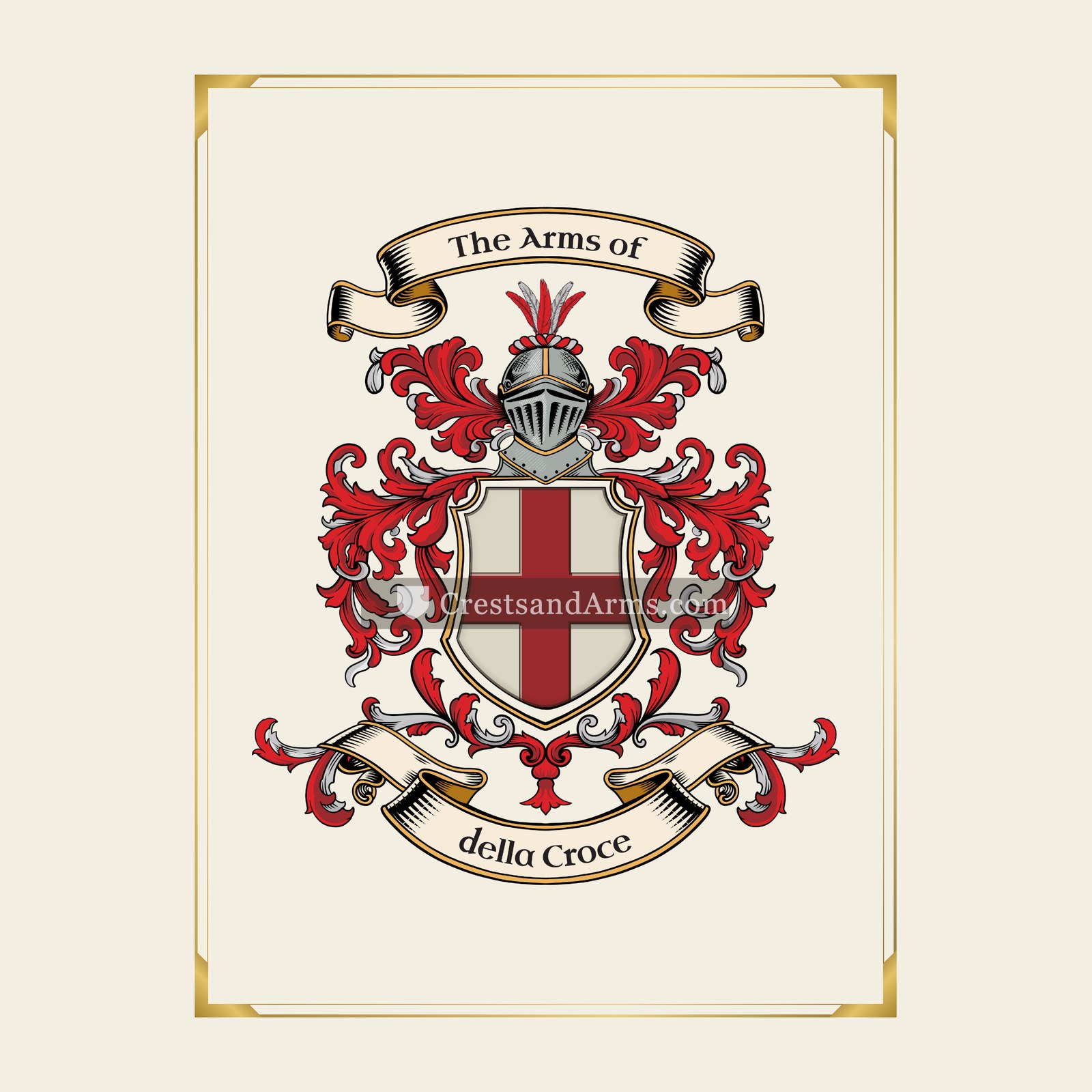 With gold border