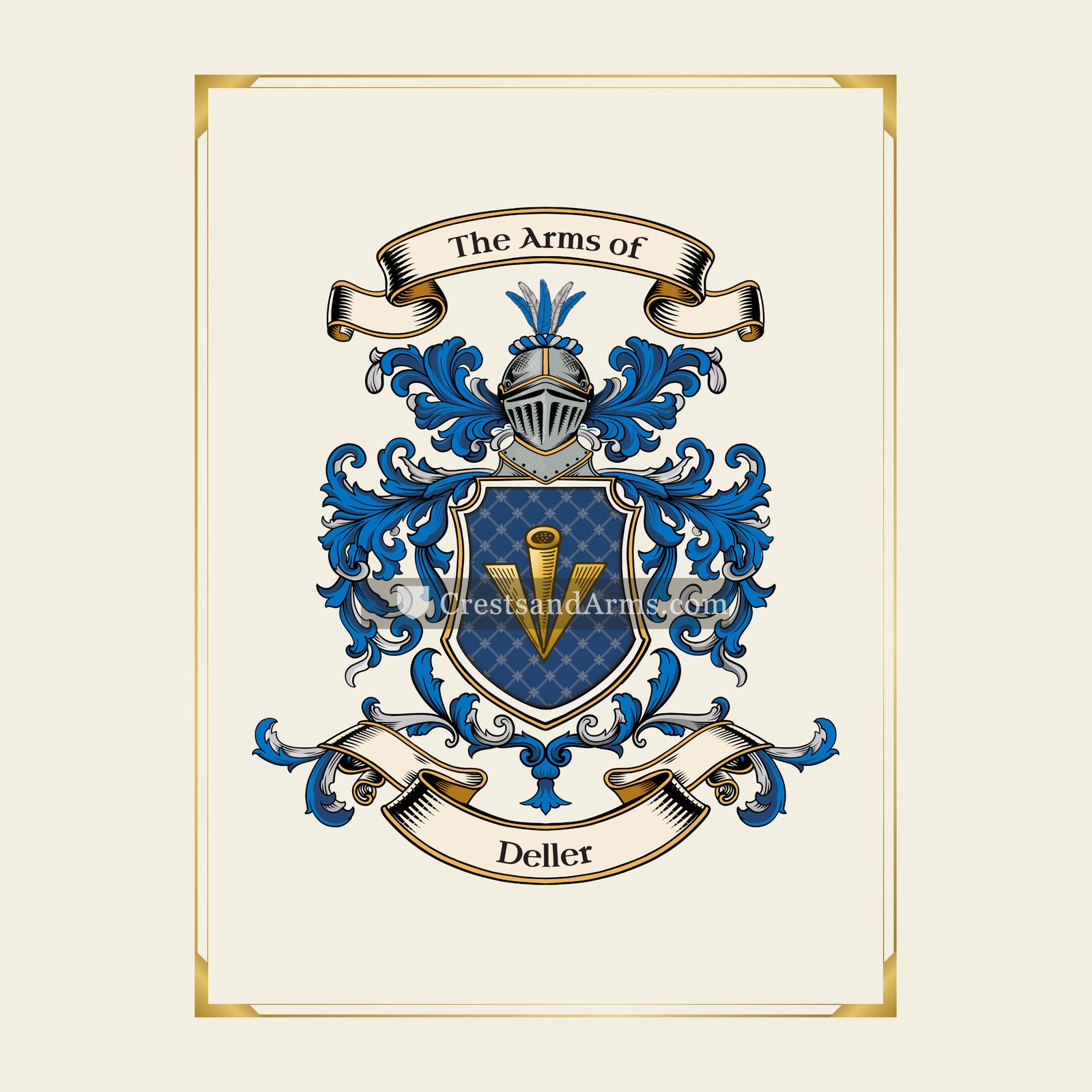 With gold border