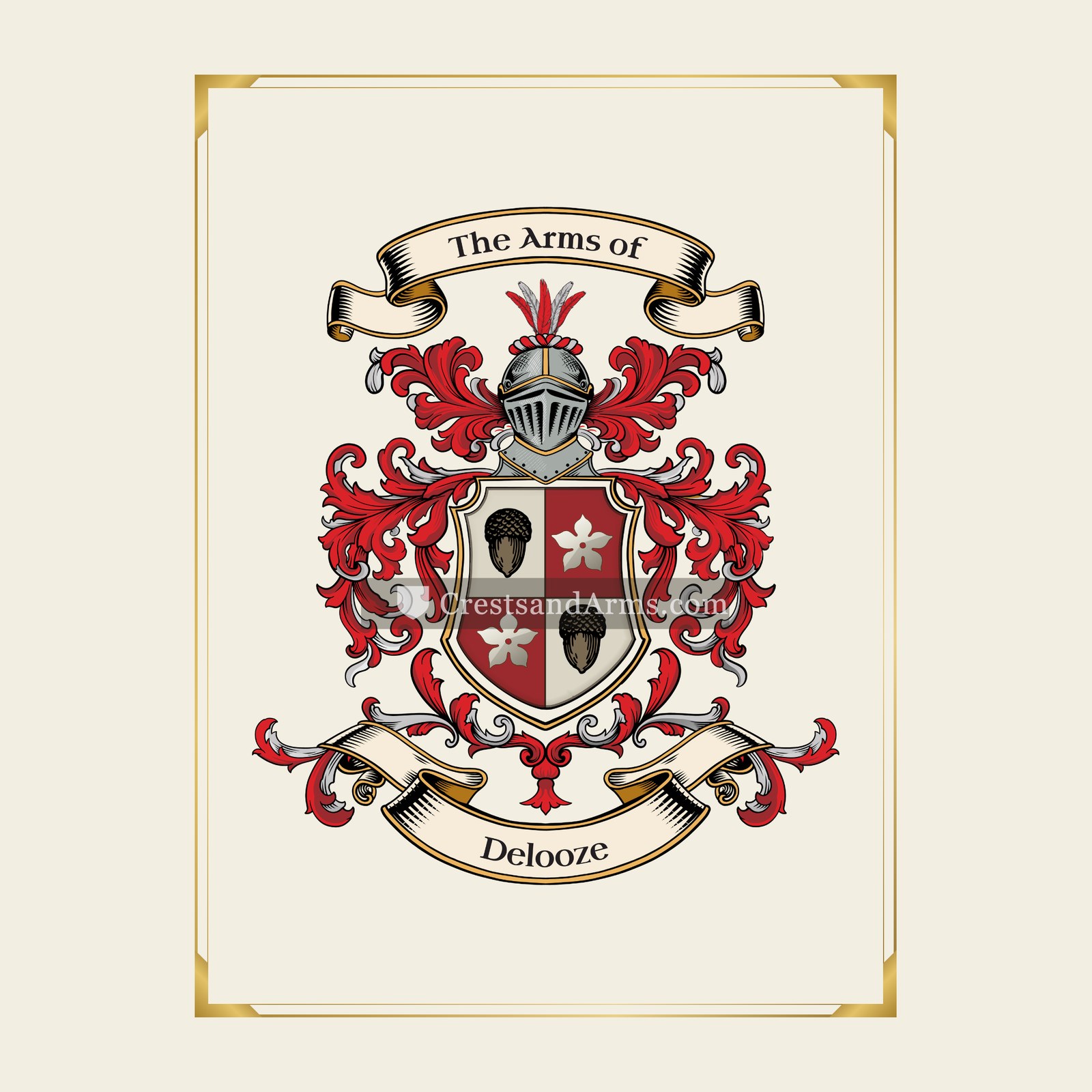 With gold border
