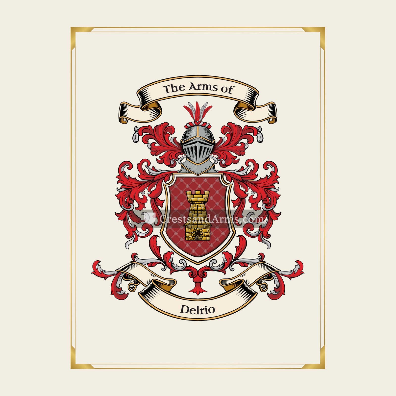 With gold border