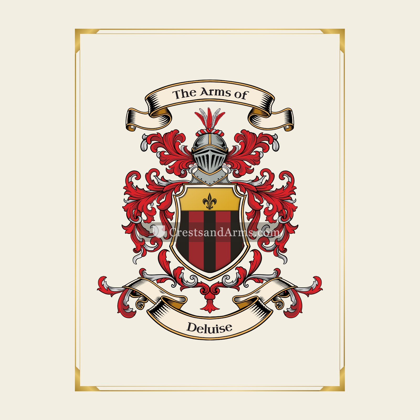 With gold border