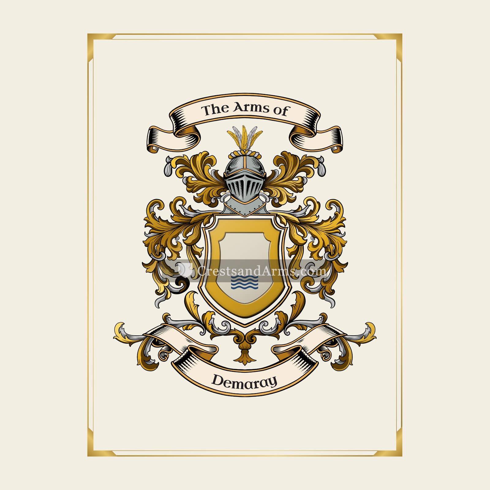 With gold border