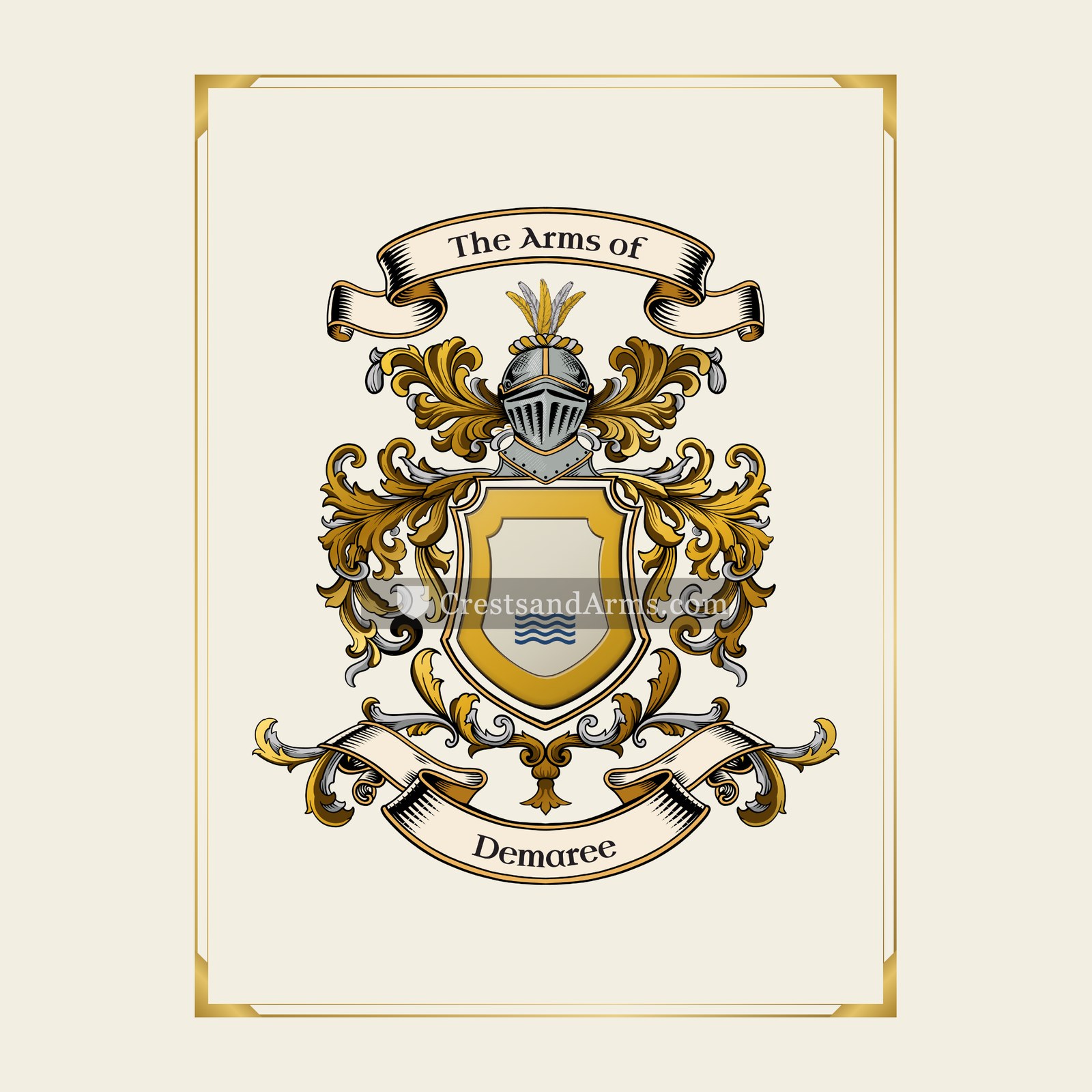 With gold border