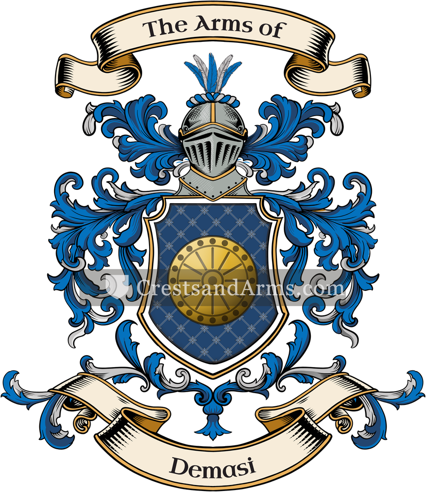 The Demasi coat of arms, drawn from the recorded blazon