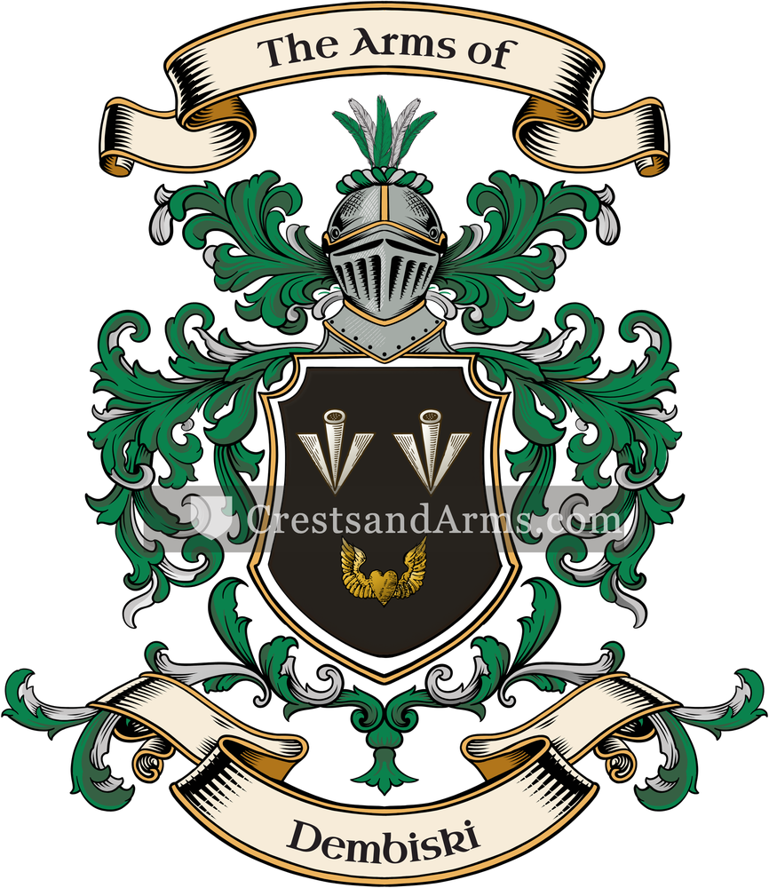 The Dembiski coat of arms, drawn from the recorded blazon