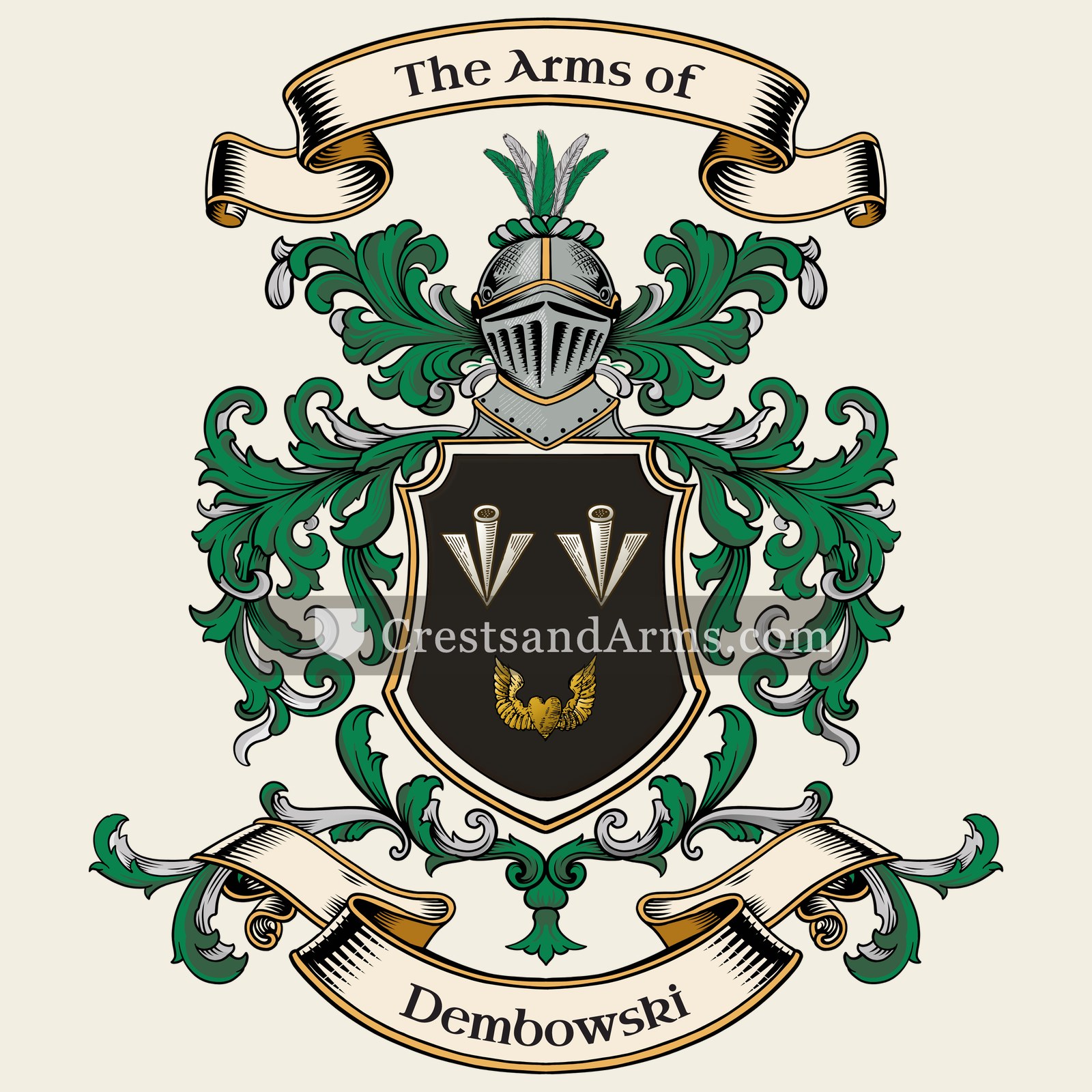 The Dembowski coat of arms, drawn from the recorded blazon