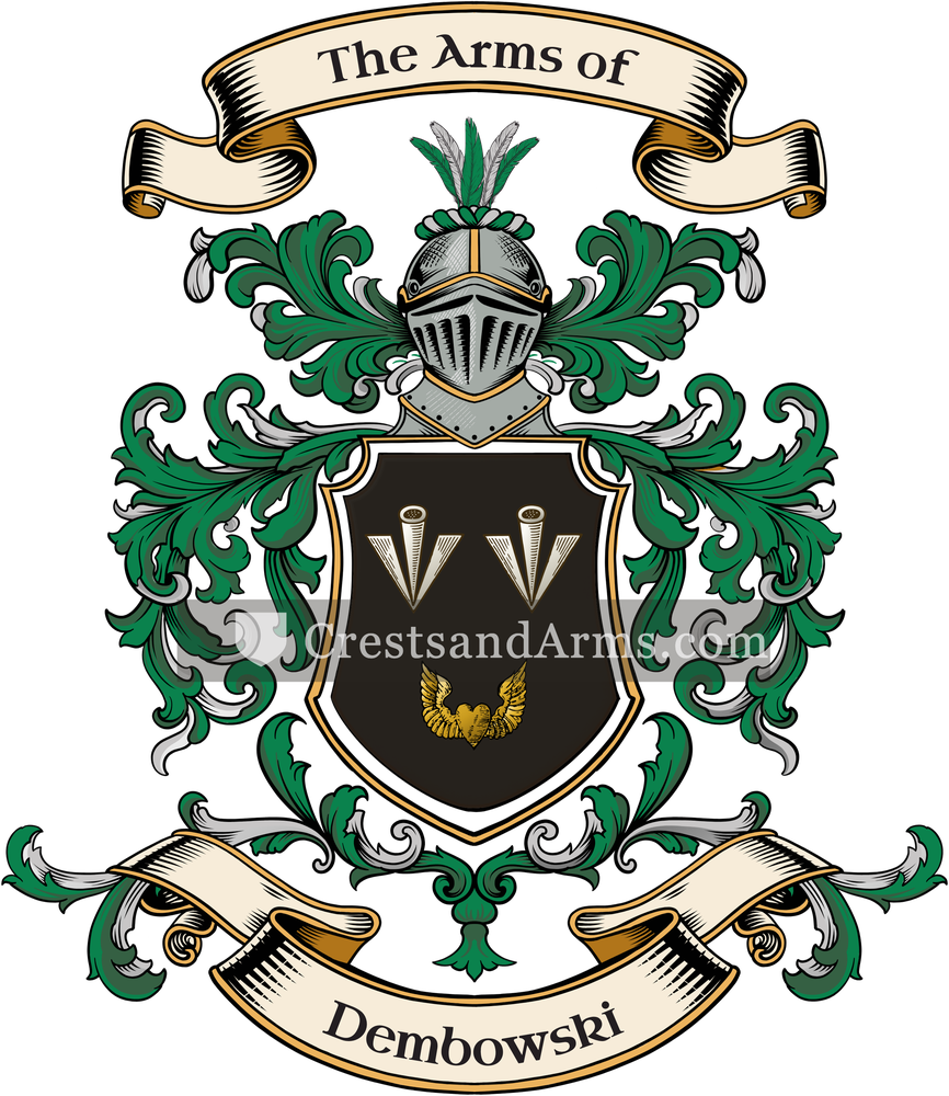The Dembowski coat of arms, drawn from the recorded blazon
