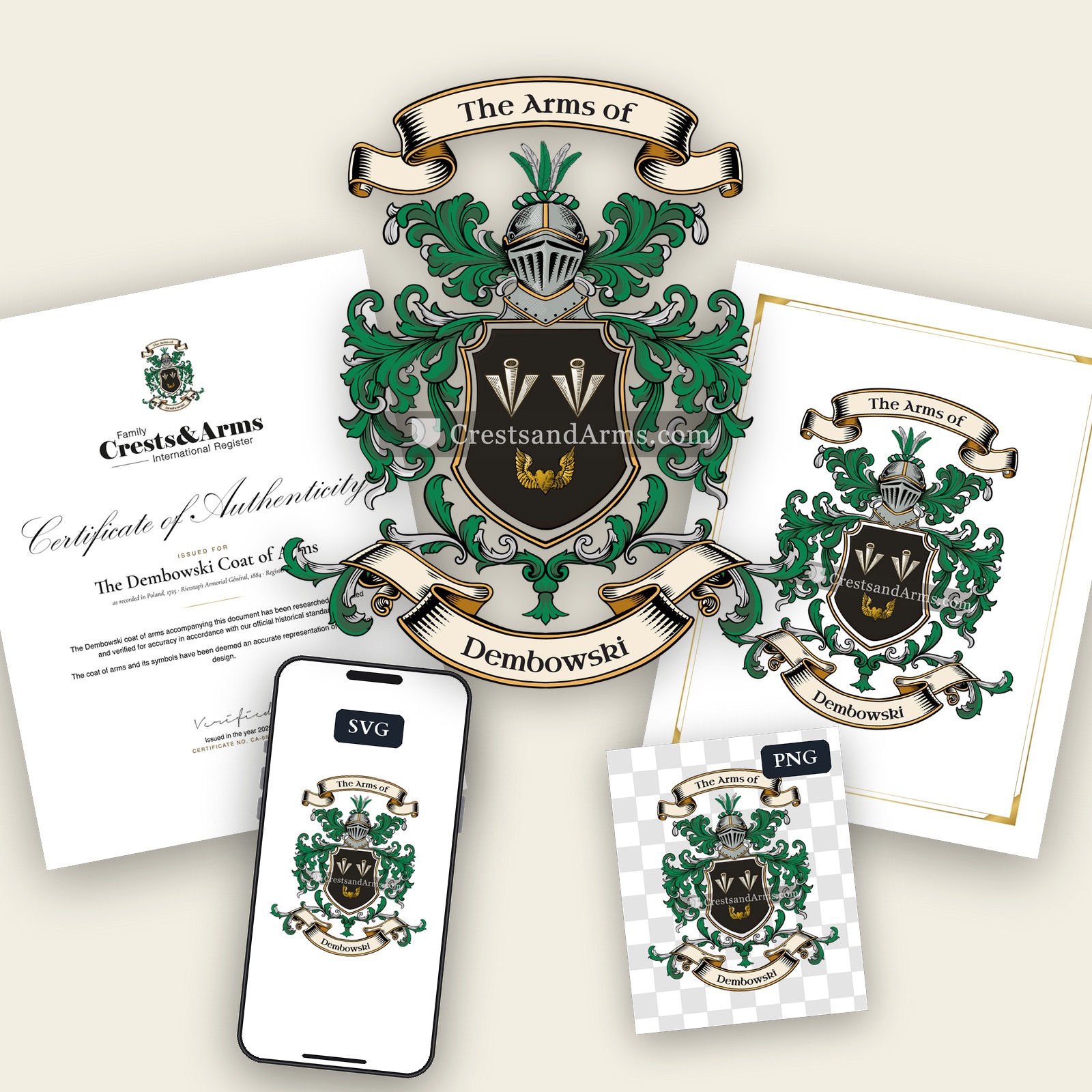 The Dembowski arms on the coat of arms — digital pack